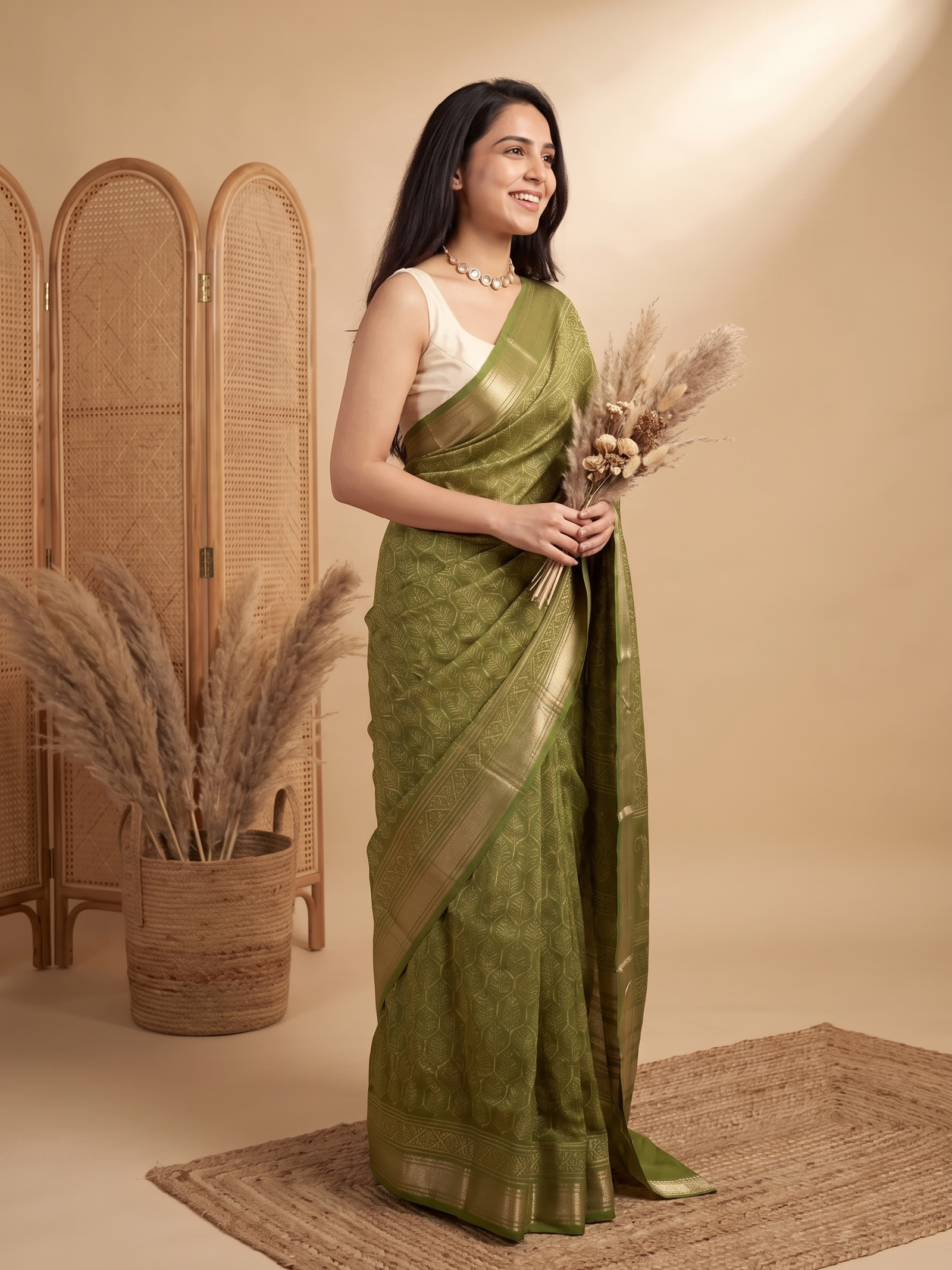 Nazm Maheshwari Cotton Silk Saree