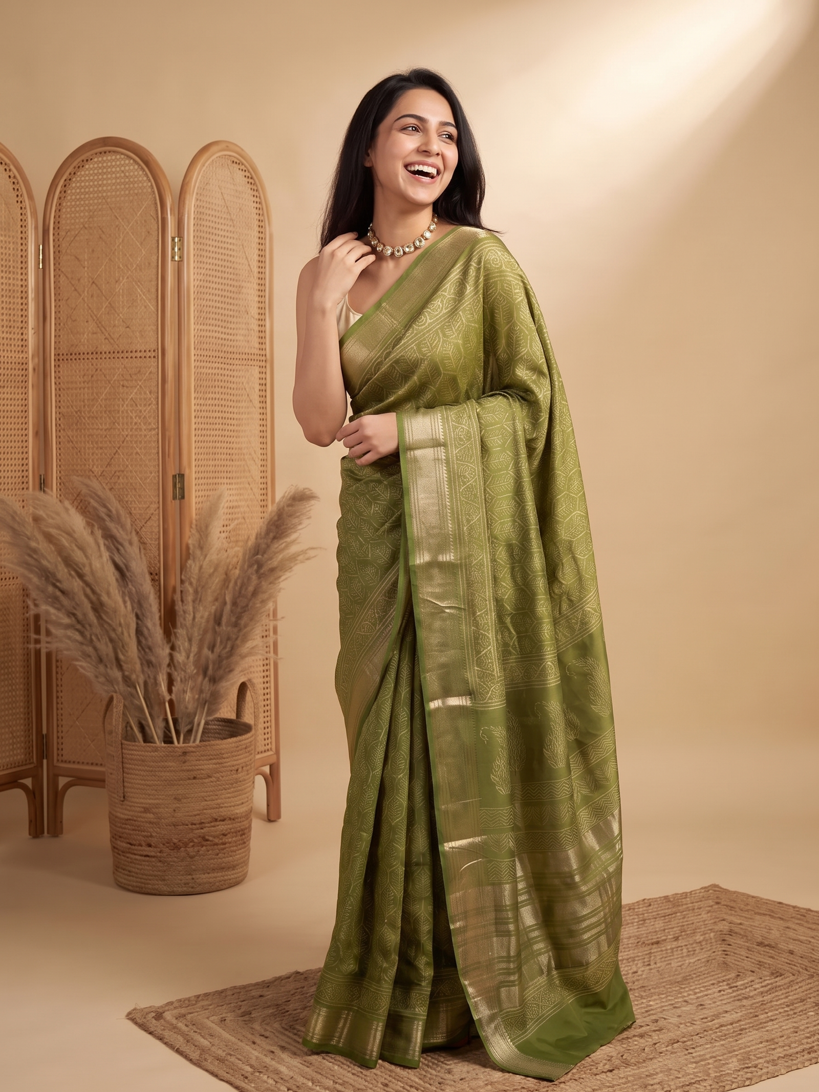 Nazm Maheshwari Cotton Silk Saree