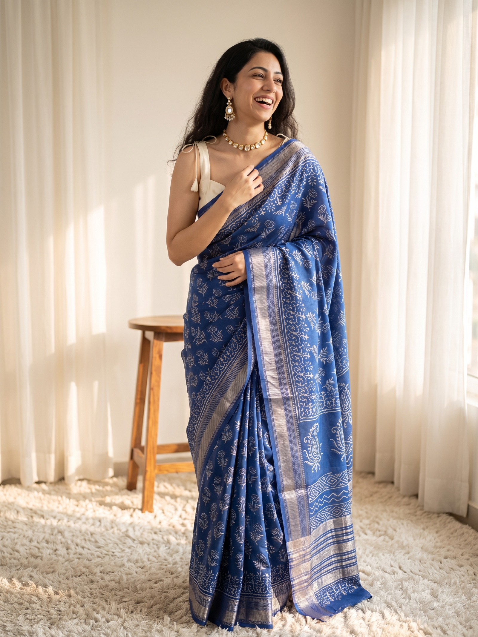 Madhukari Maheshwari Cotton Silk Saree