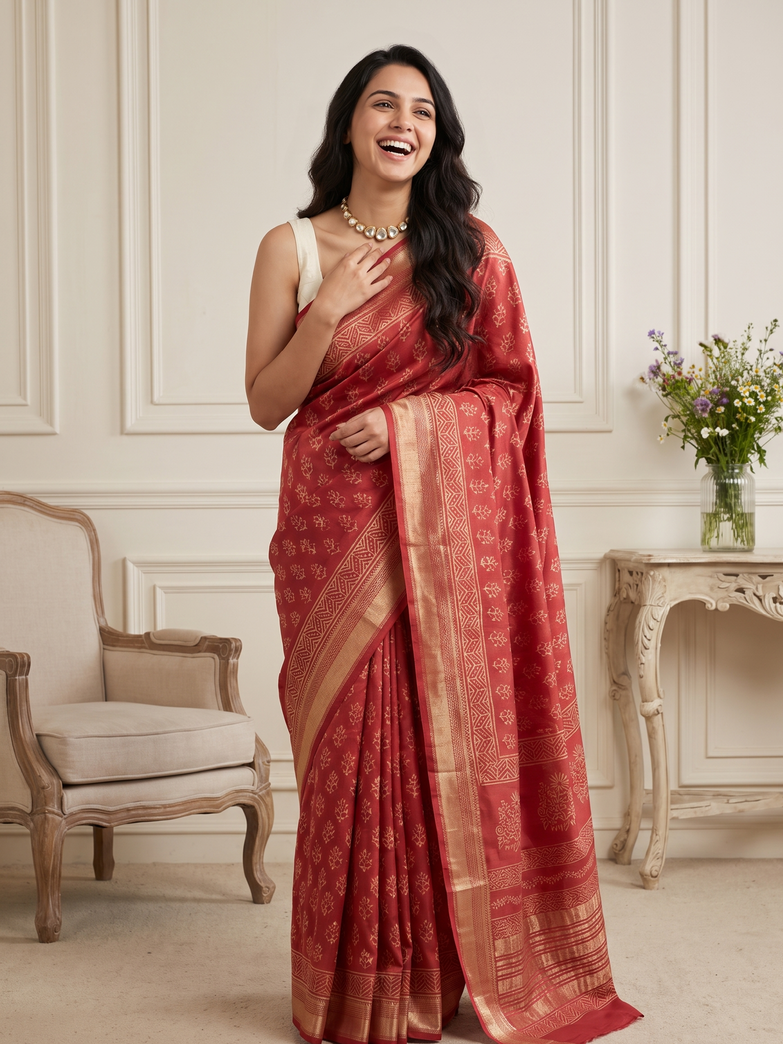 Kadambari Maheshwari Cotton Silk Saree