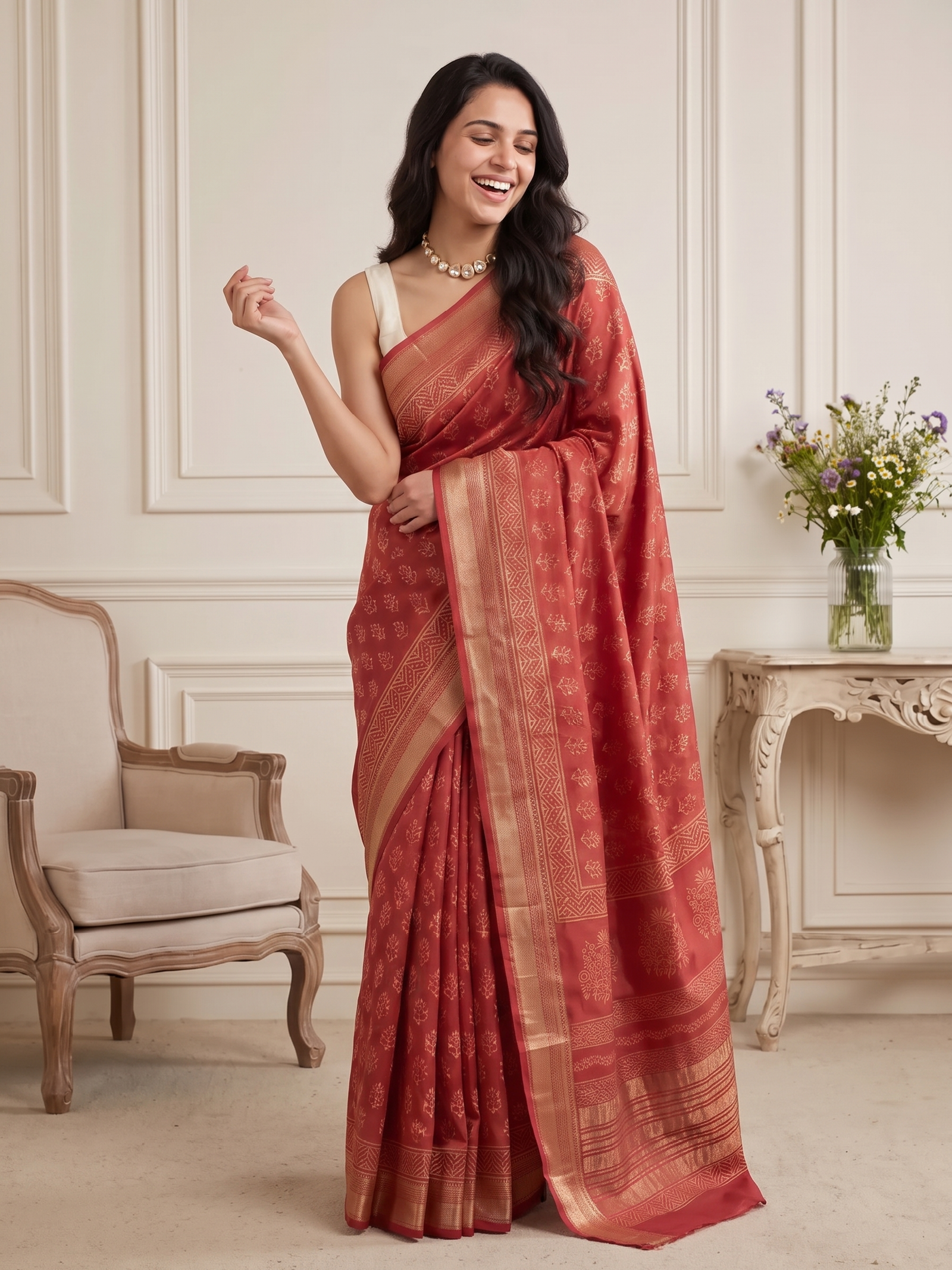 Kadambari Maheshwari Cotton Silk Saree