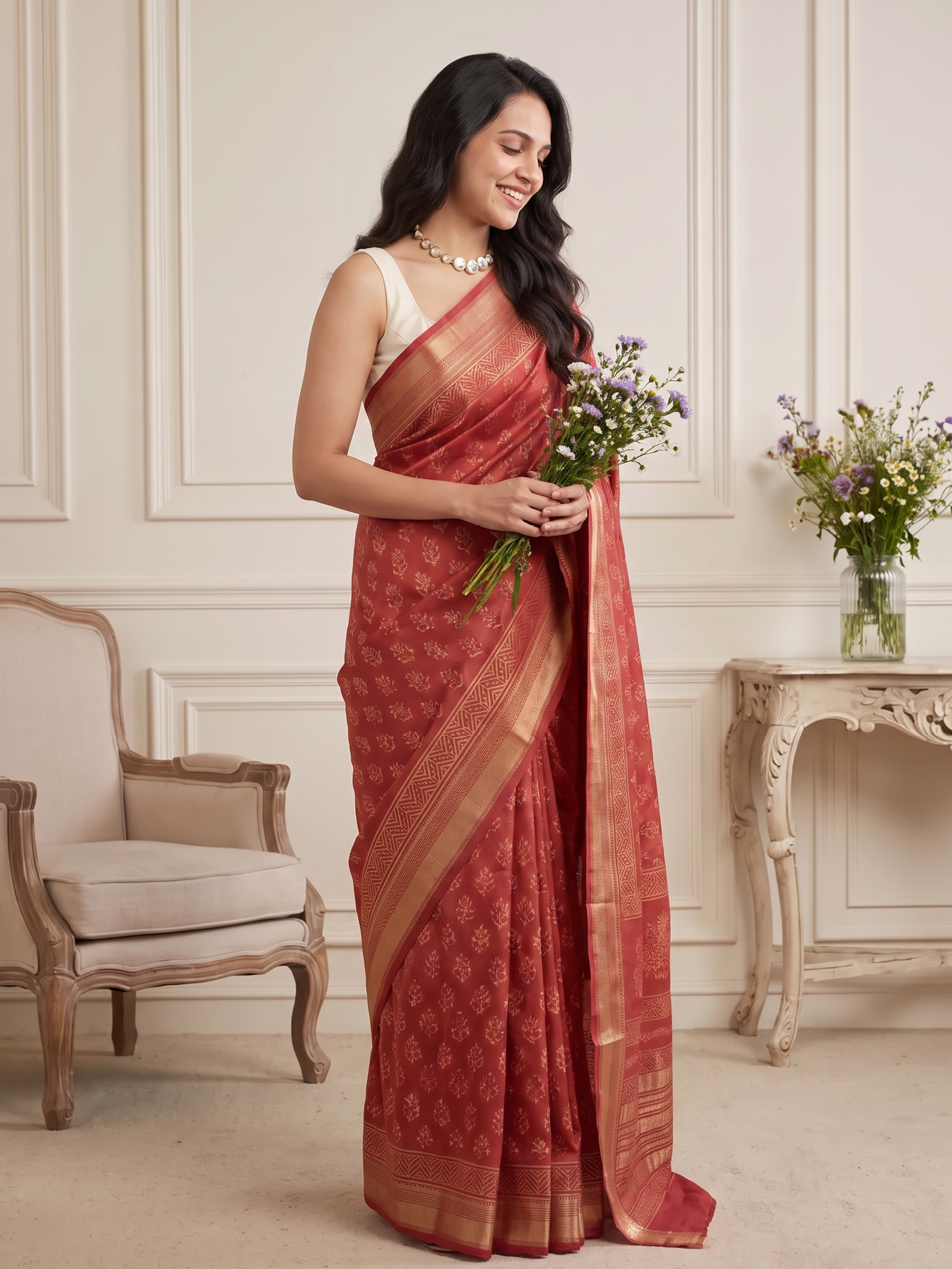 Kadambari Maheshwari Cotton Silk Saree