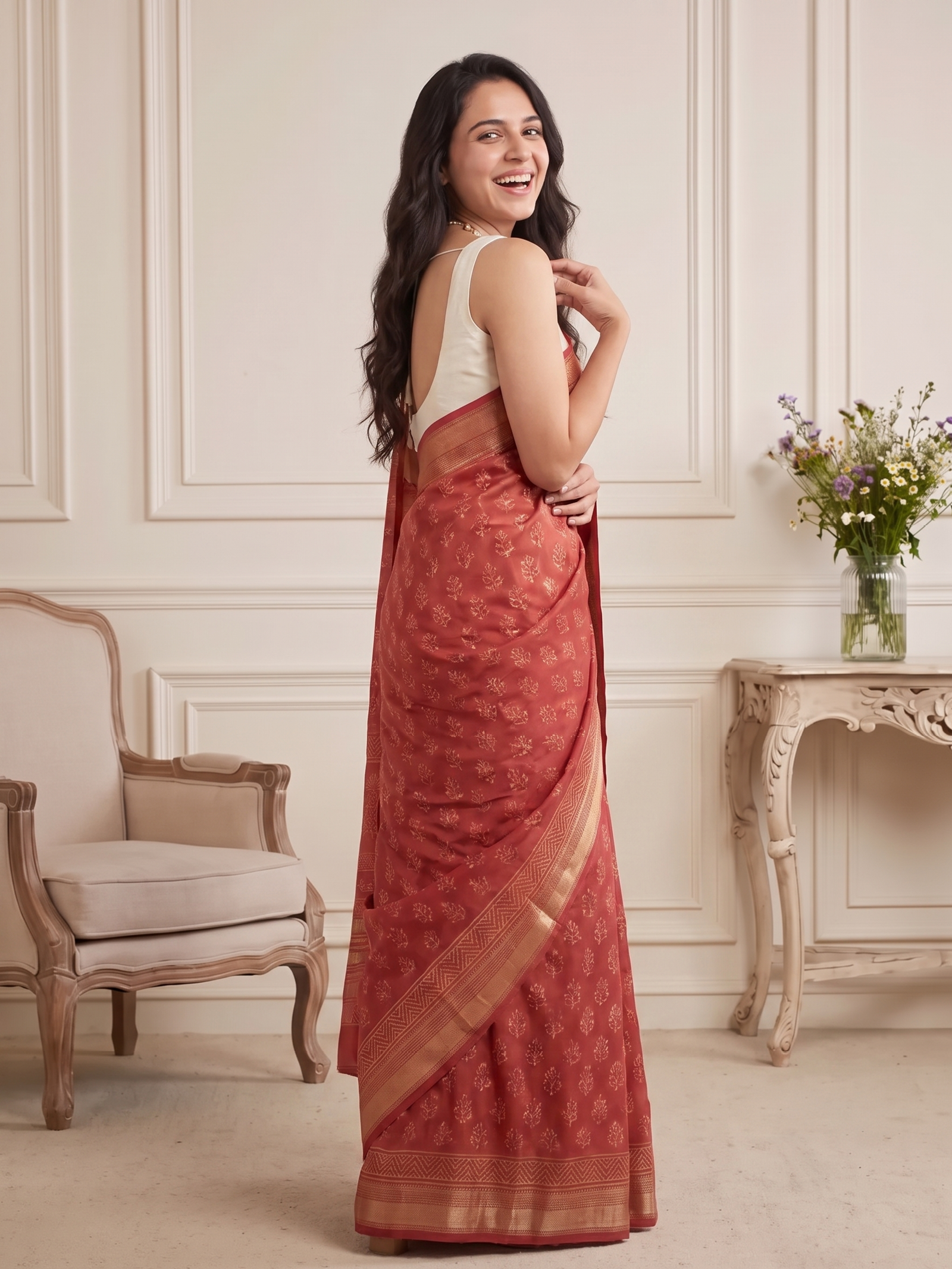 Kadambari Maheshwari Cotton Silk Saree
