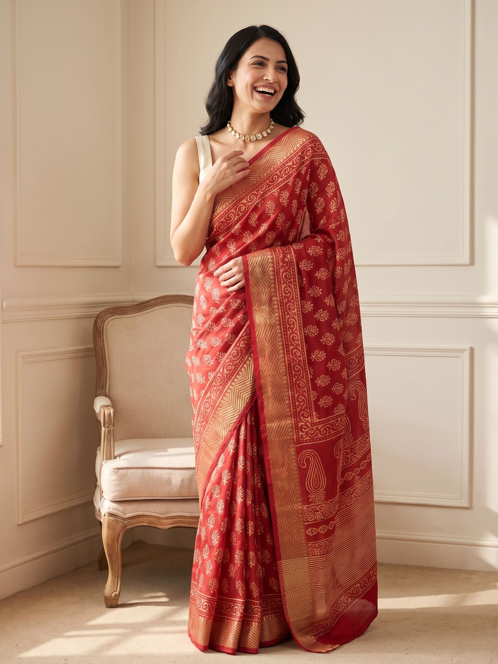 Kumkum Maheshwari Cotton Silk Saree