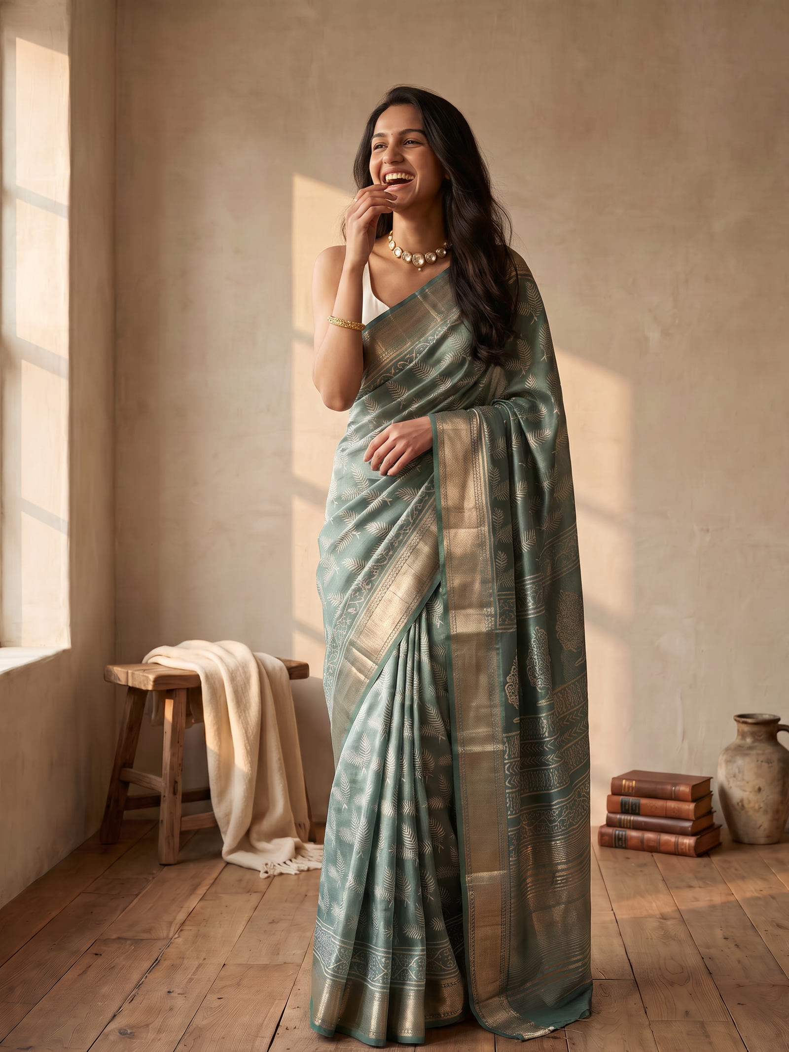 Forest Silk Maheshwari Cotton Silk Saree