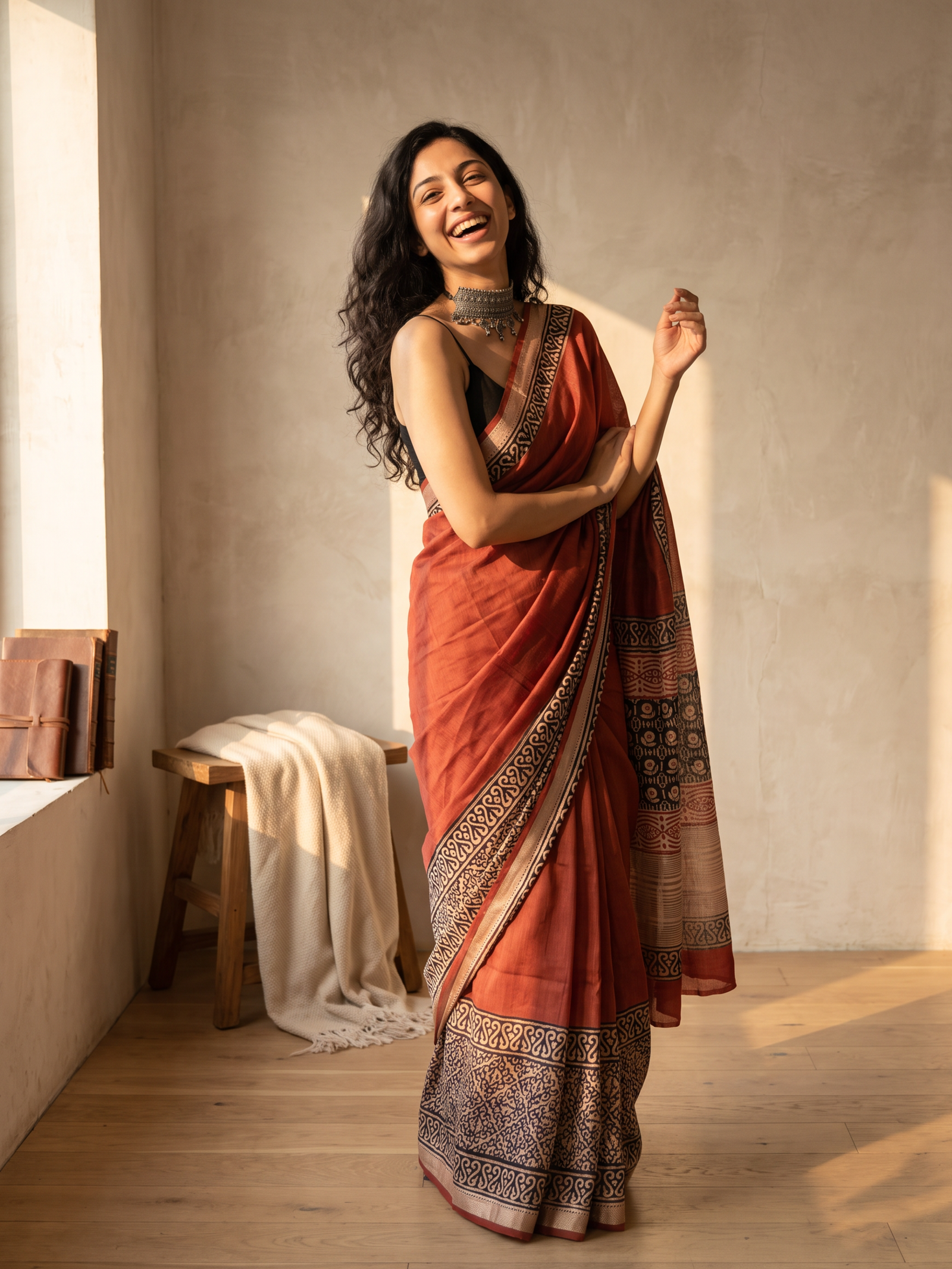 Gulaab Mahal Maheshwari Cotton Silk Saree