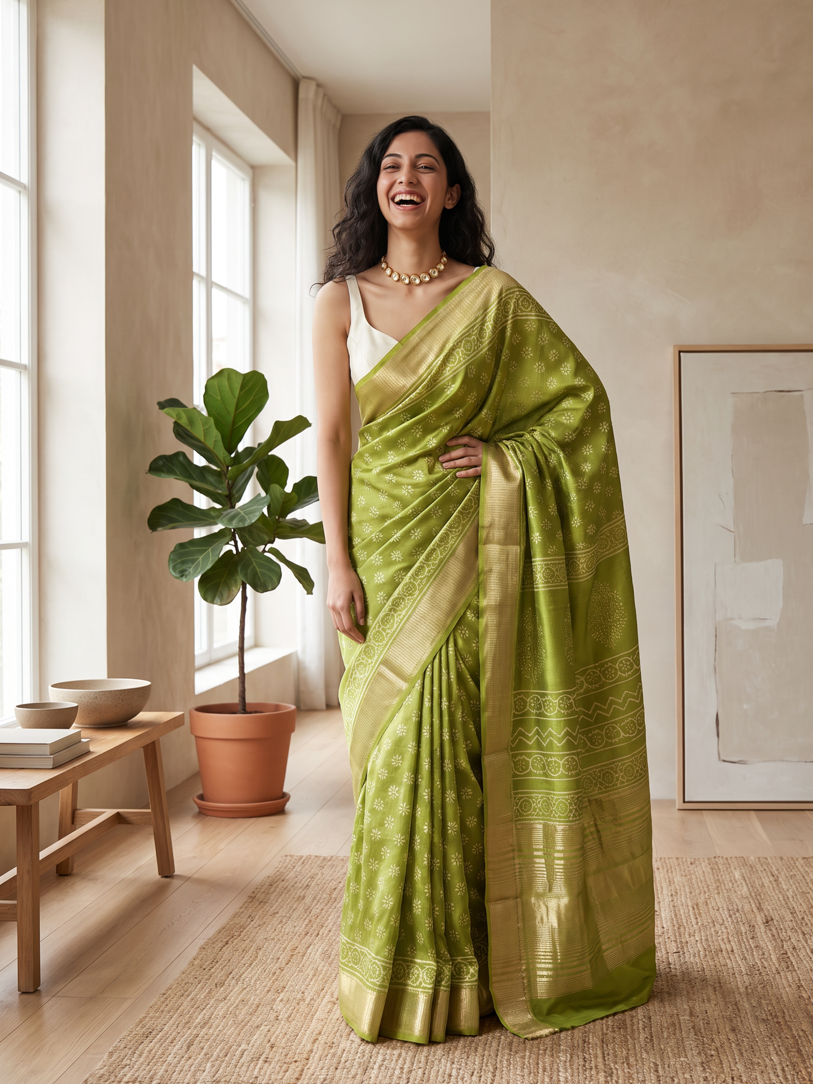 Heritage Loom Maheshwari Cotton Silk Saree