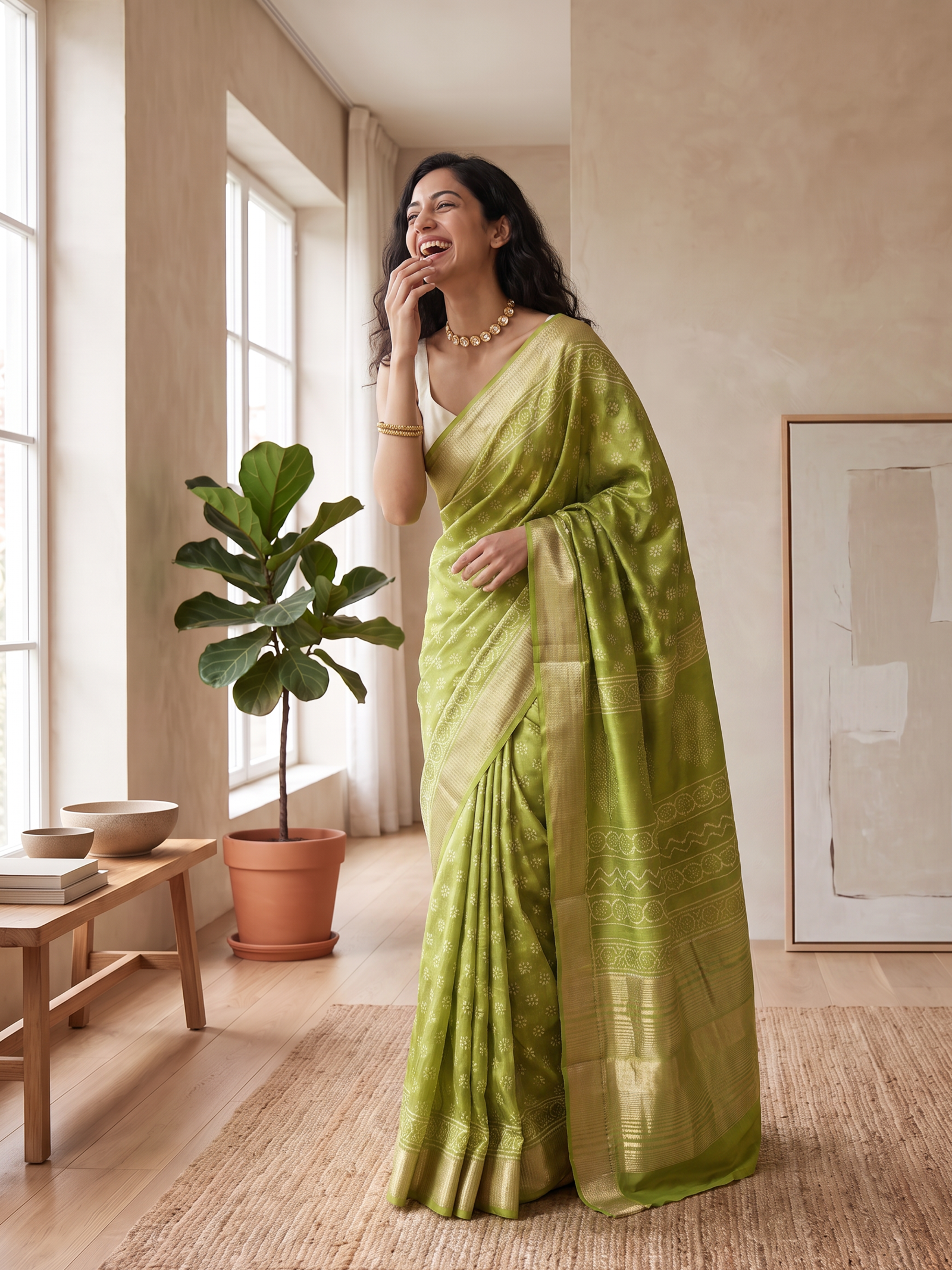 Heritage Loom Maheshwari Cotton Silk Saree