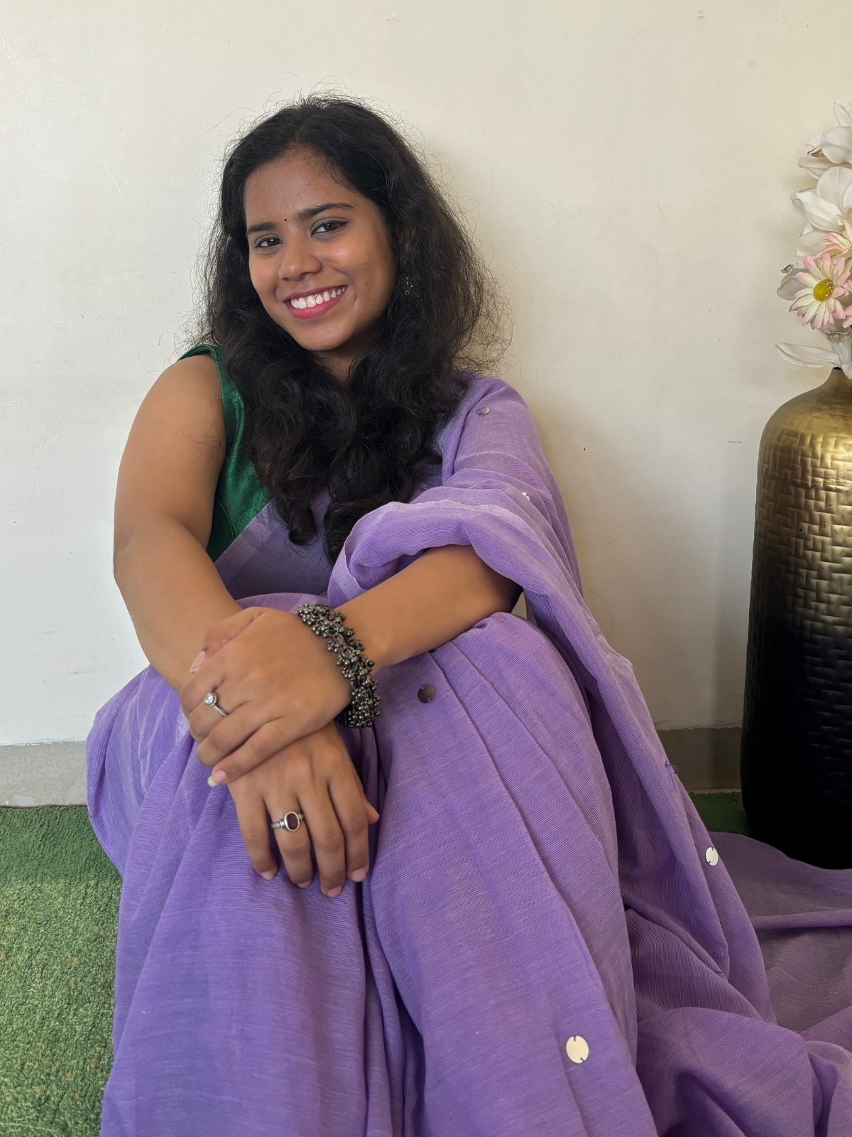 Lavender Khadi Cotton Saree