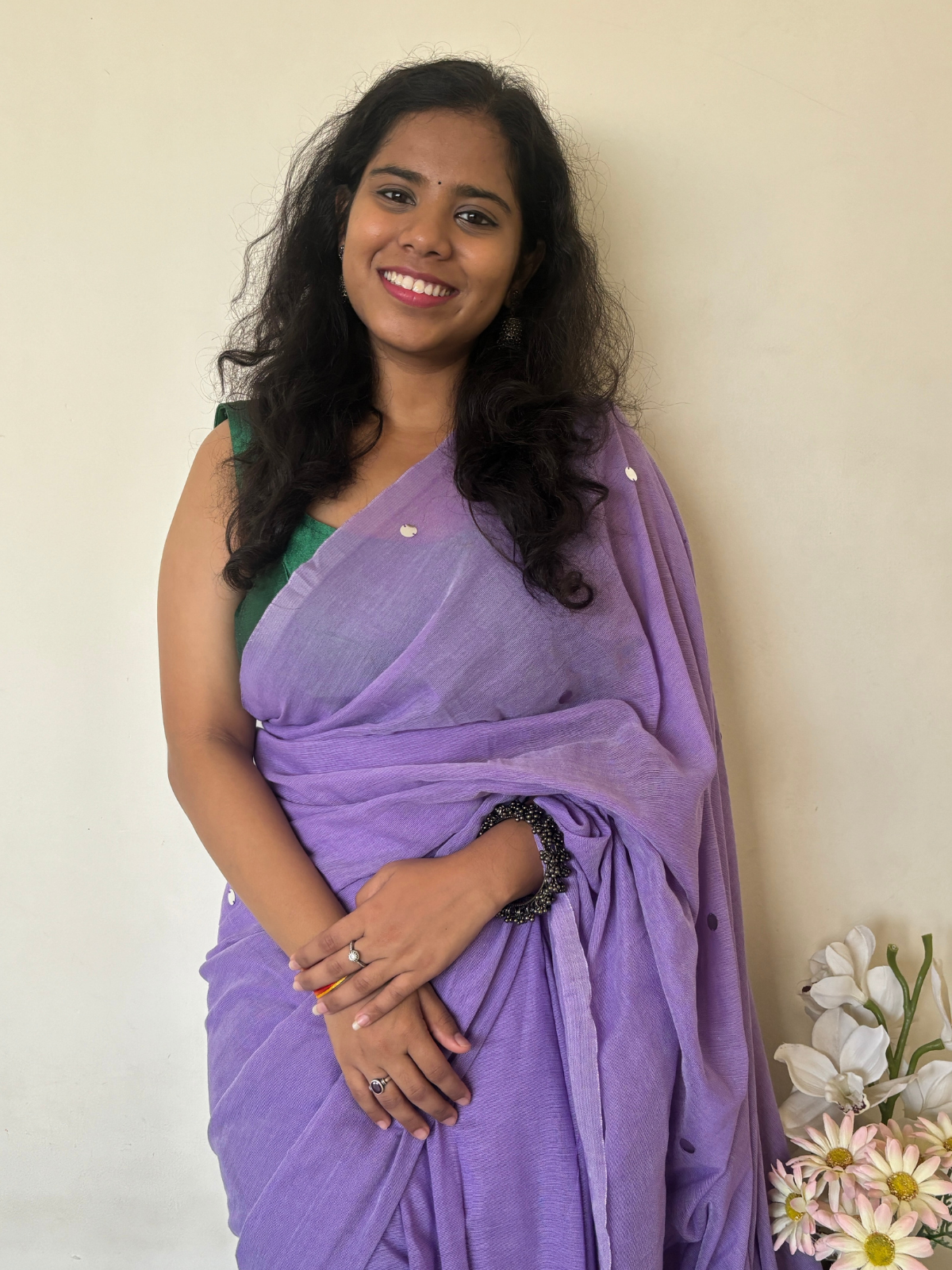 Lavender Khadi Cotton Saree