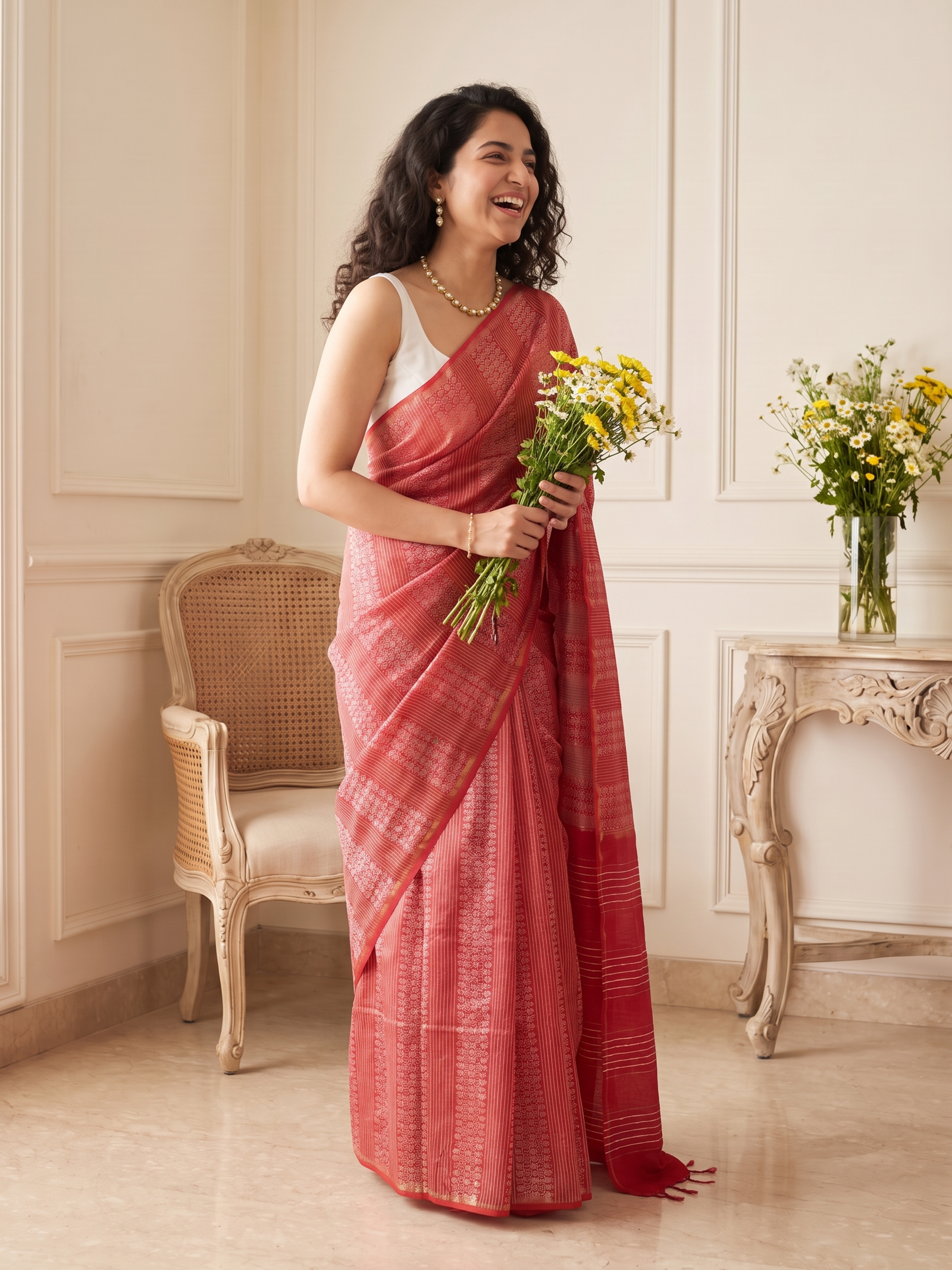 Laal Meher Jari Silk Saree