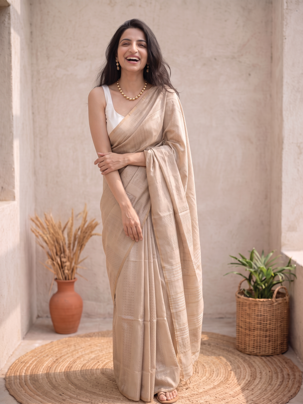 Golden Dove Jari Silk Saree
