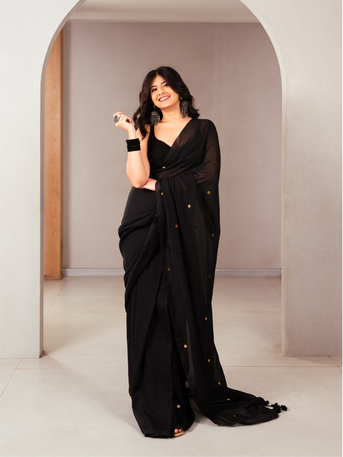 Midnight Cotton Saree