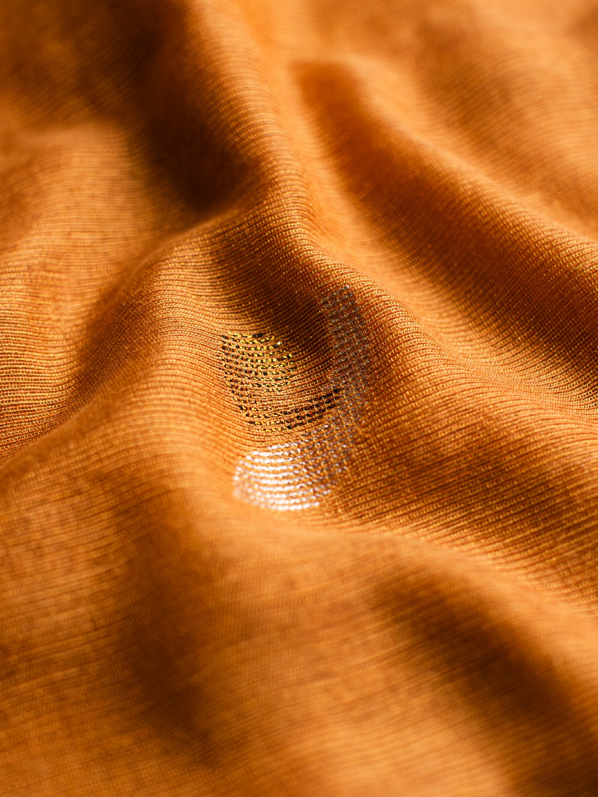 Saffron Gold Linen Tissue Saree