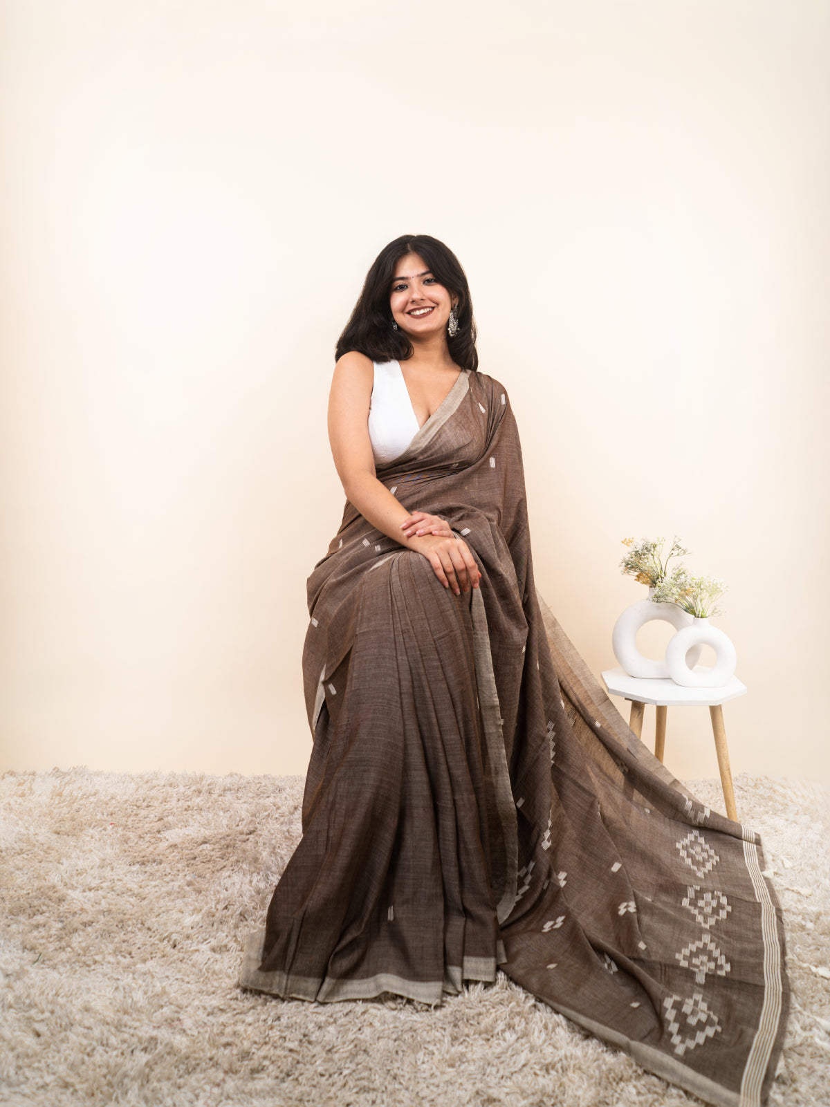 Sandal Shade Cotton Saree