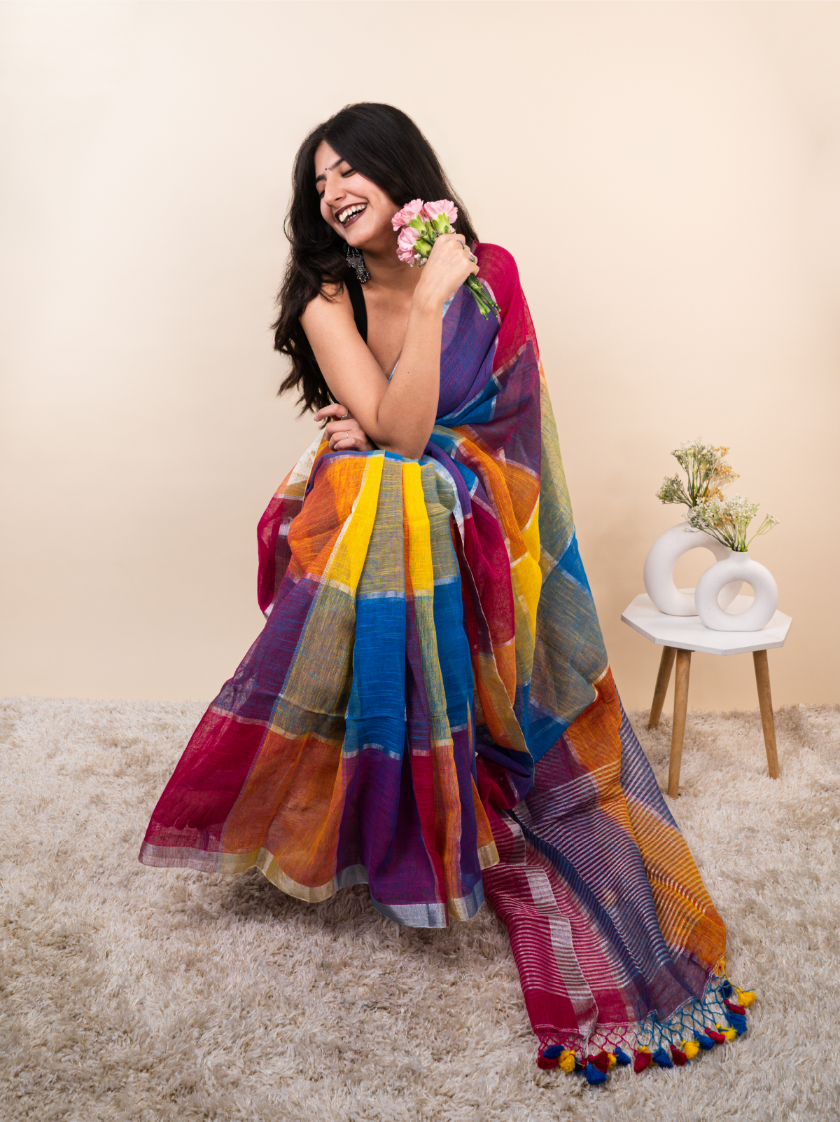 Sunset Linen Saree