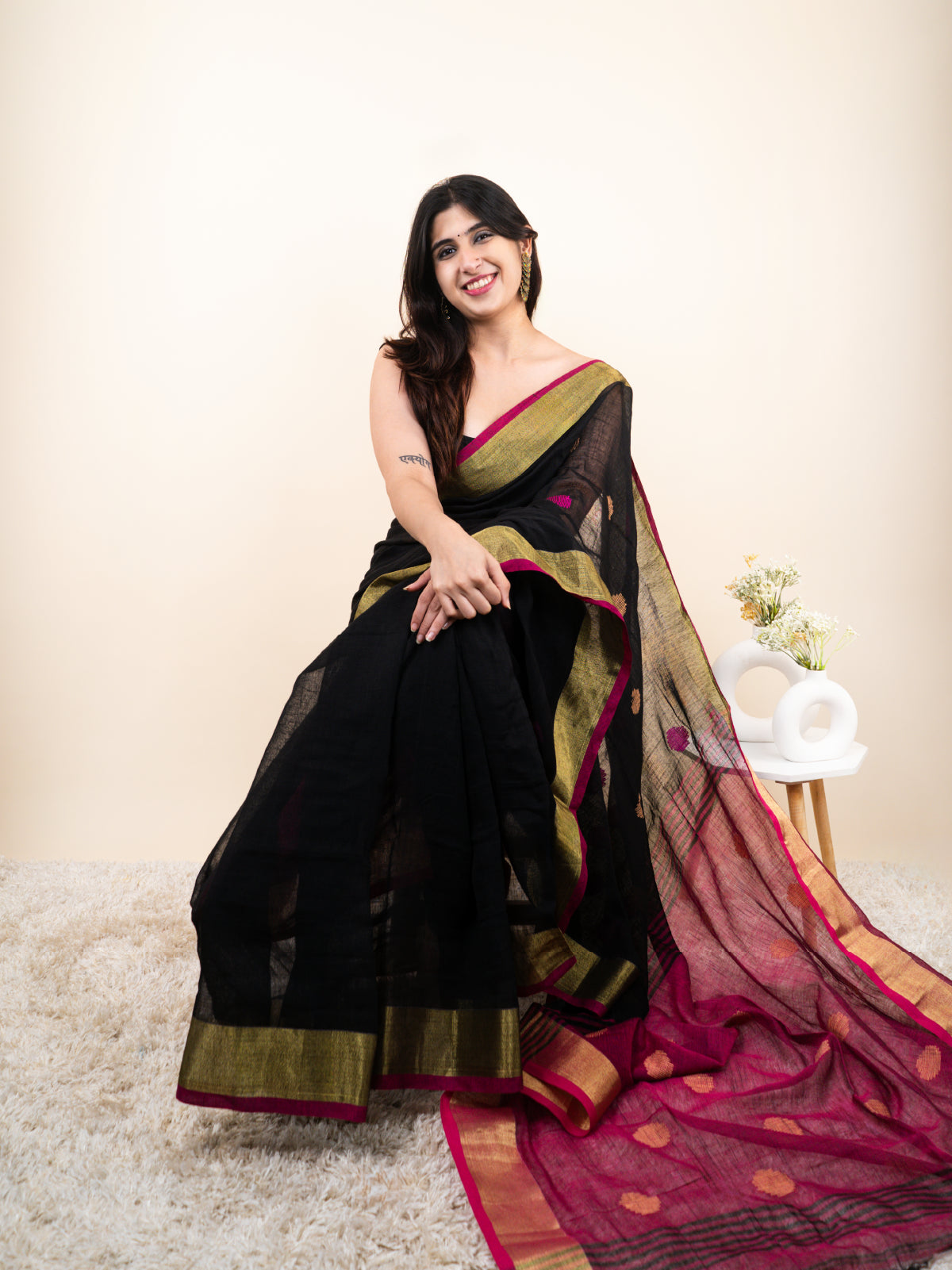 Bindu Raaga Linen Saree