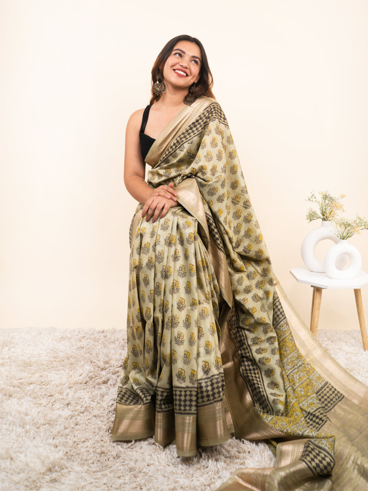 River of Light Maheshwari Cotton Silk Saree