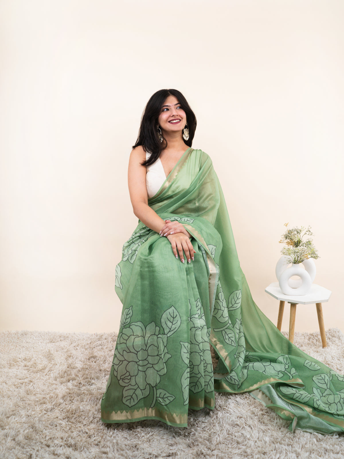 Hari Chandani Silk Saree