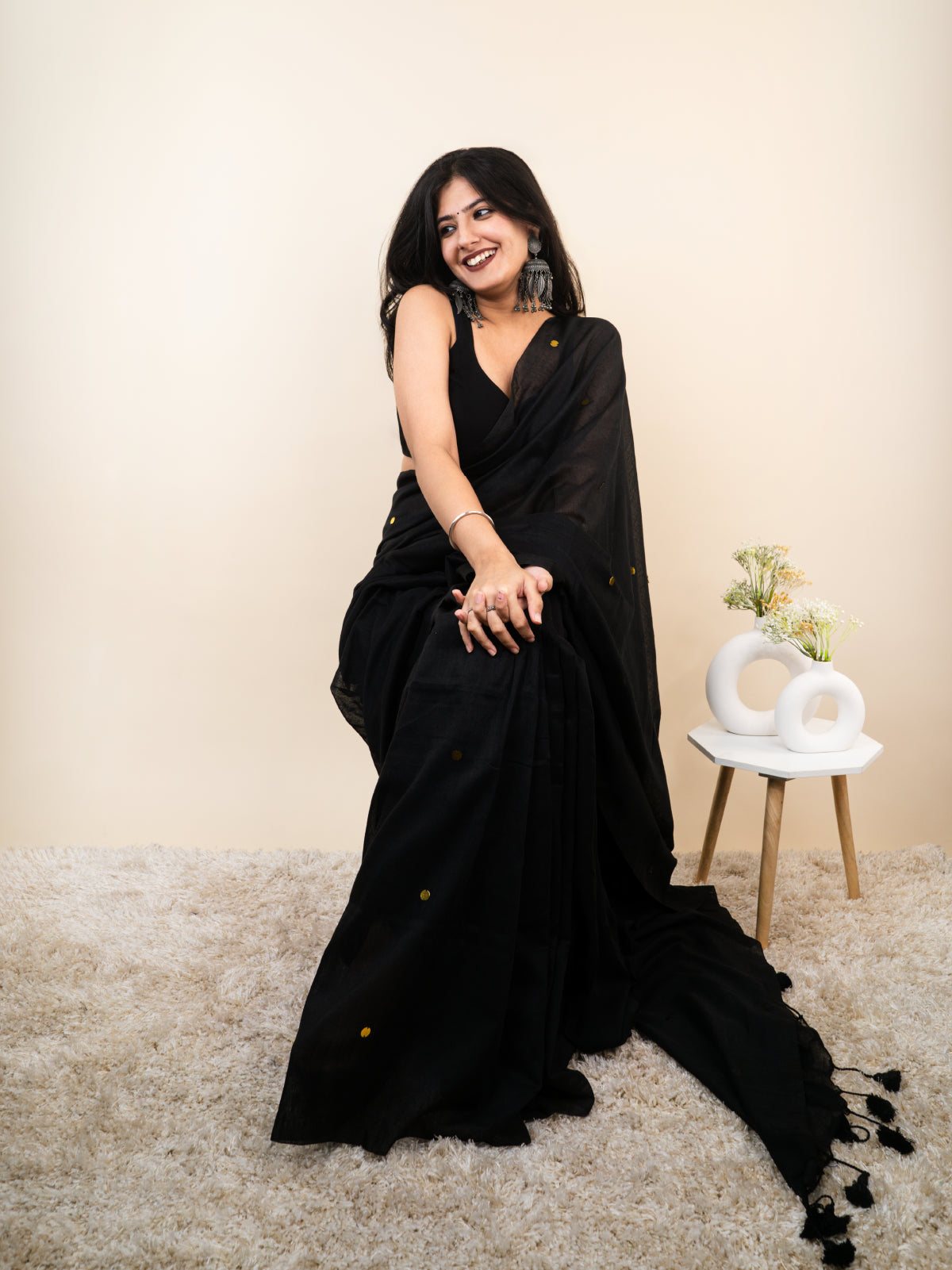 Midnight Cotton Saree