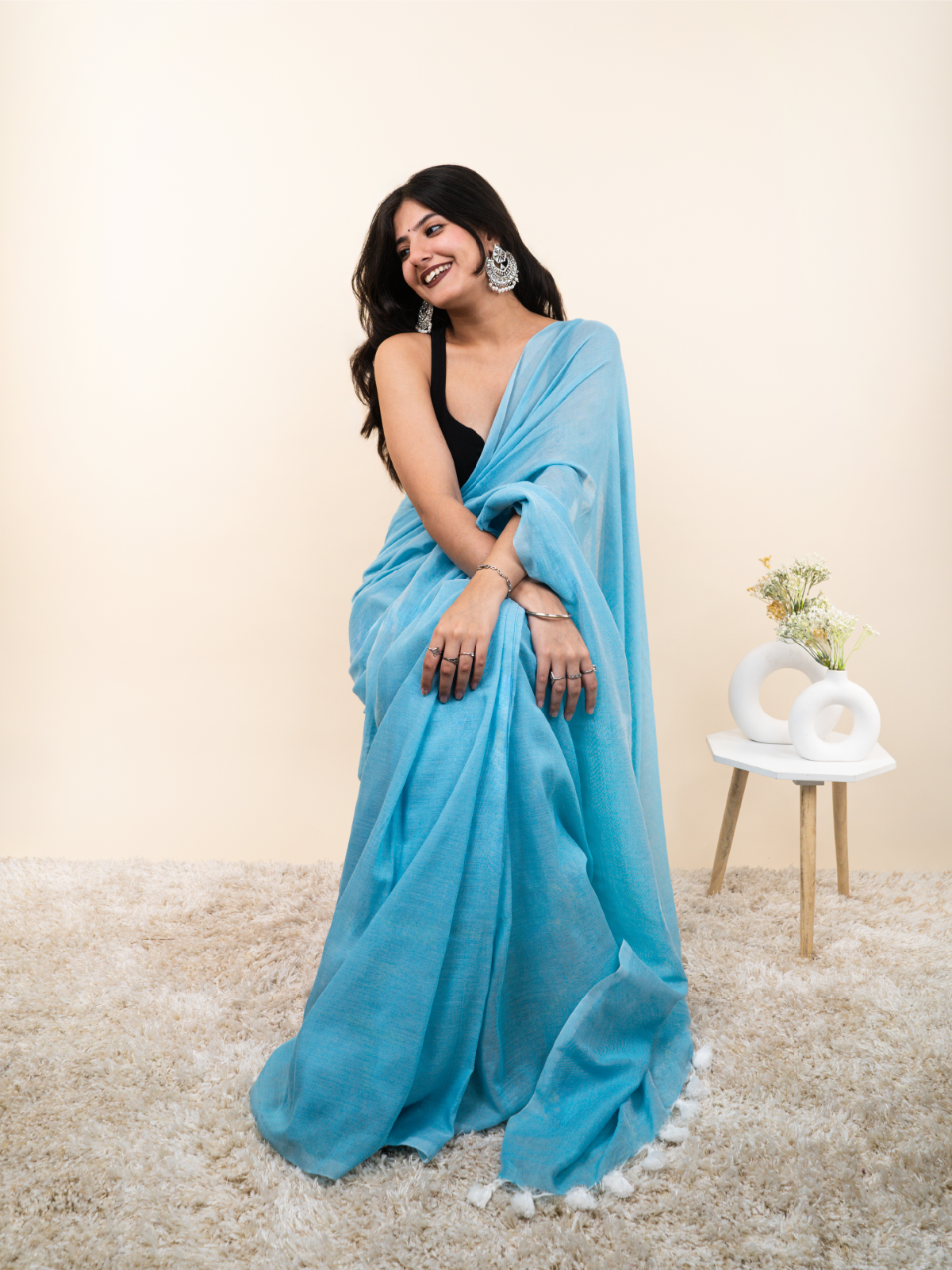 Aquamarine Cotton Saree