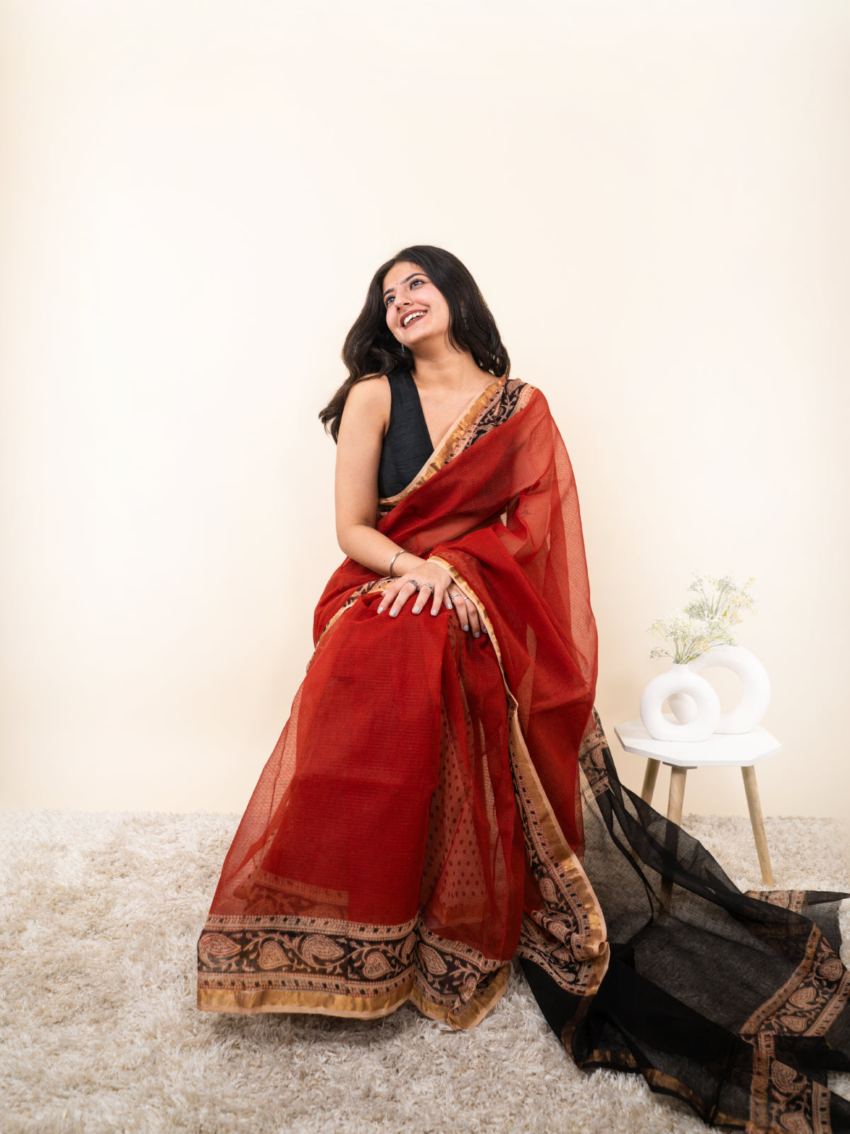 Gulabi Kota Cotton Saree