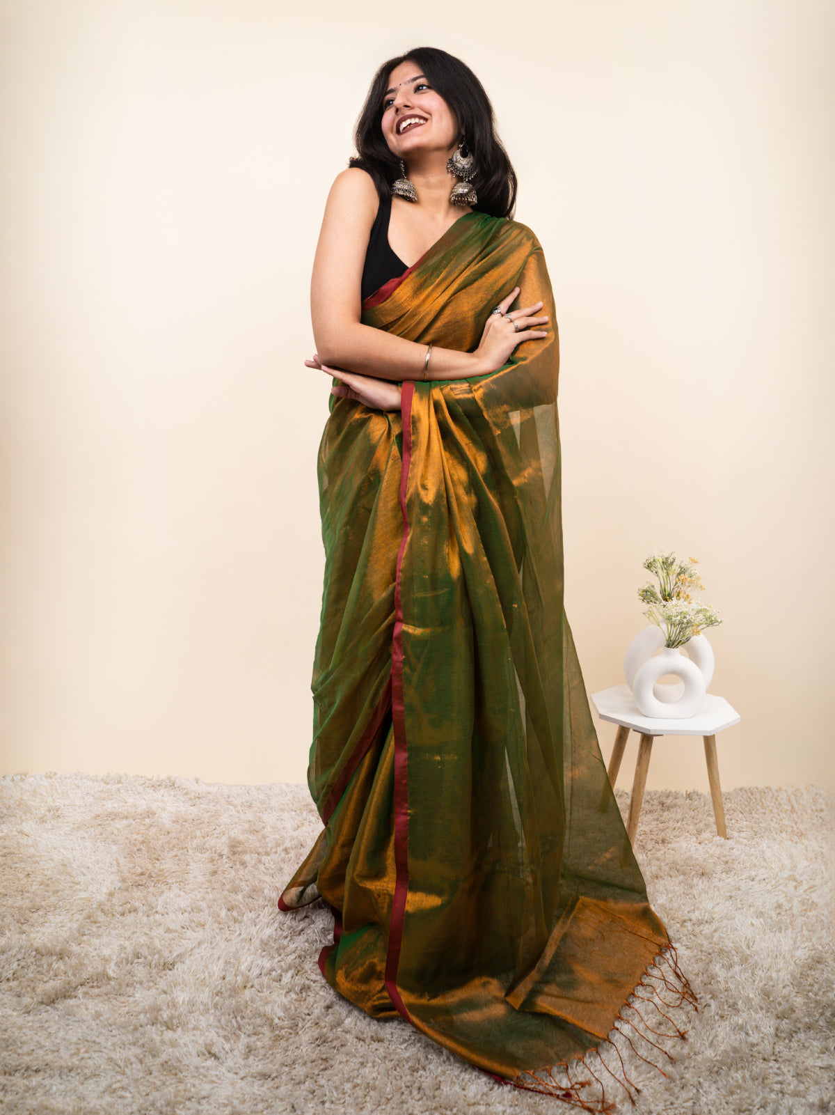 Parakeet Cotton Tissue Saree