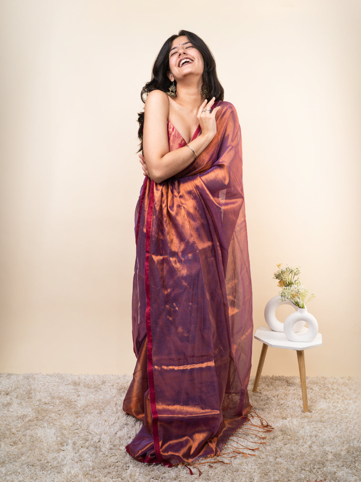 Jhilmil Cotton Tissue Saree