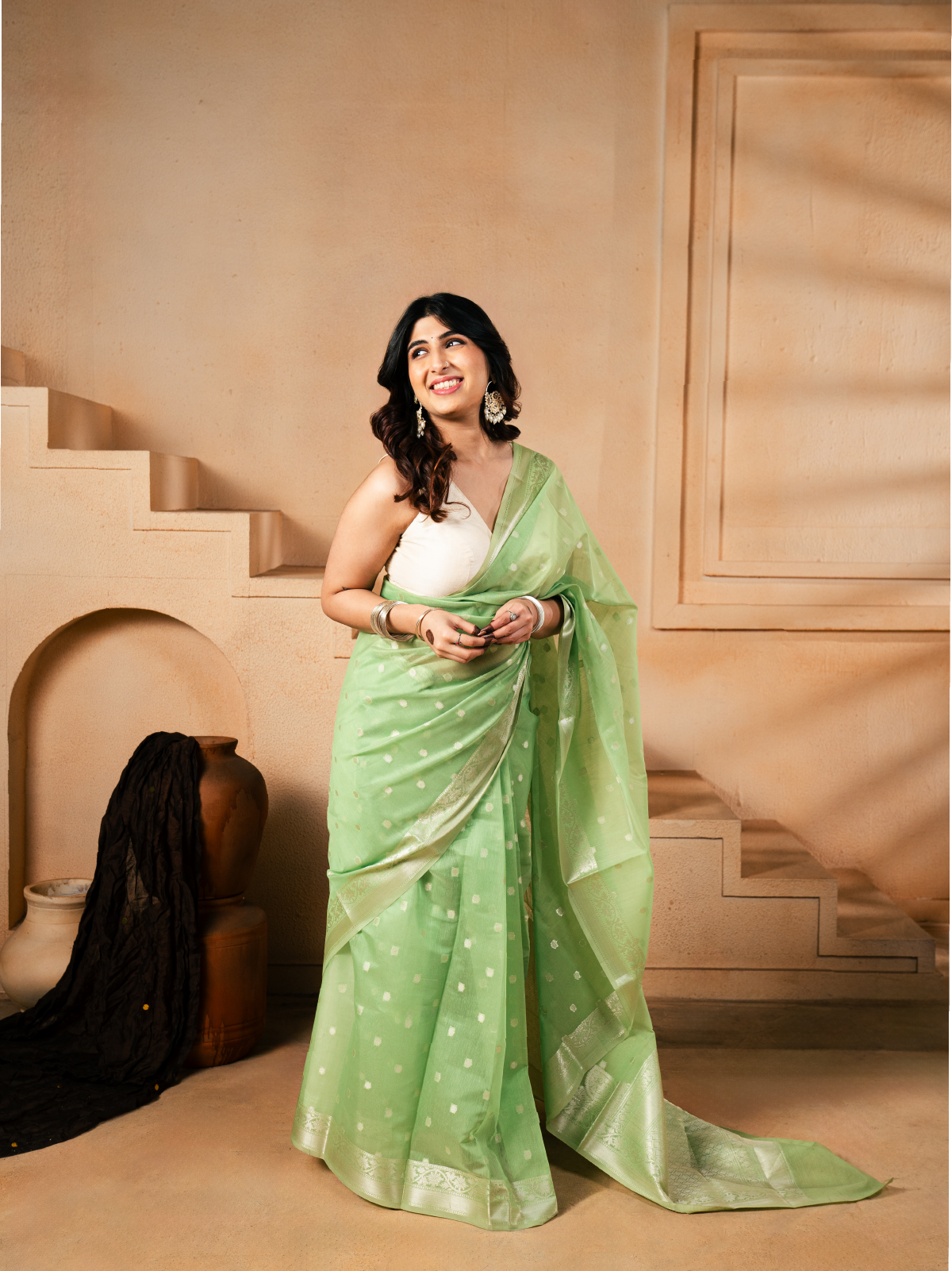 Kanak Rekha Banarasi Cotton Silk Saree