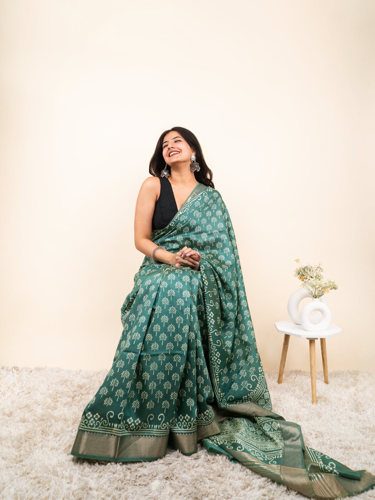 Chakor Maheshwari Cotton Silk Saree