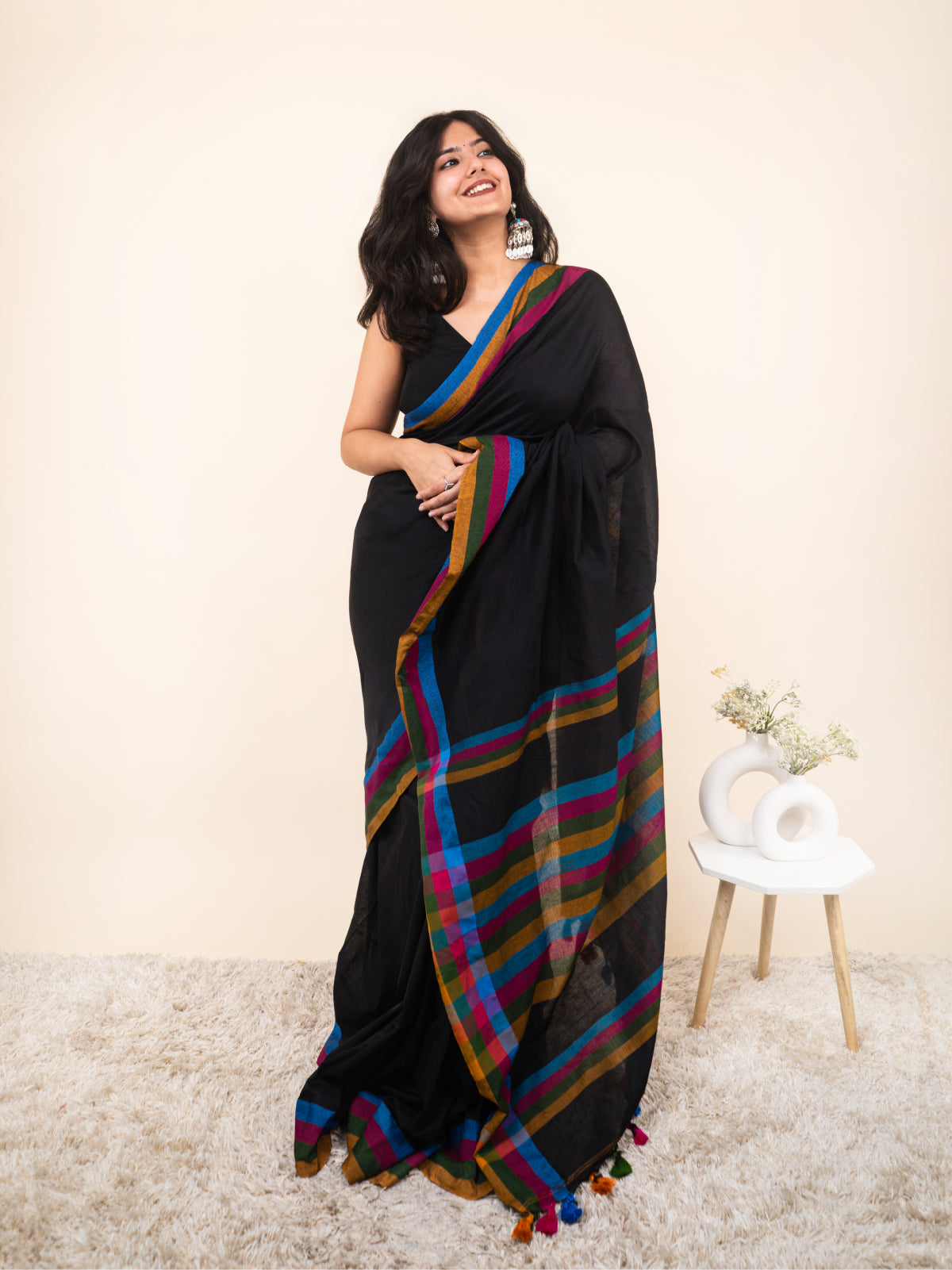 Dark Night Cotton Saree