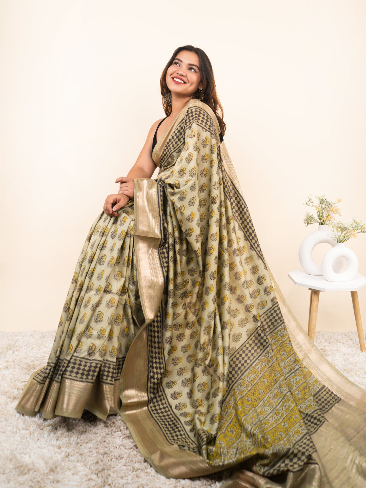River of Light Maheshwari Cotton Silk Saree