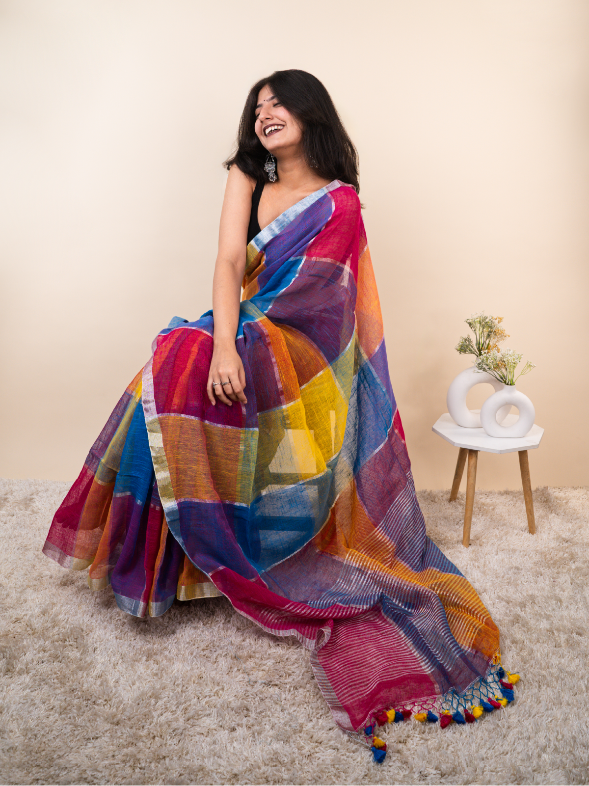 Sunset Linen Saree
