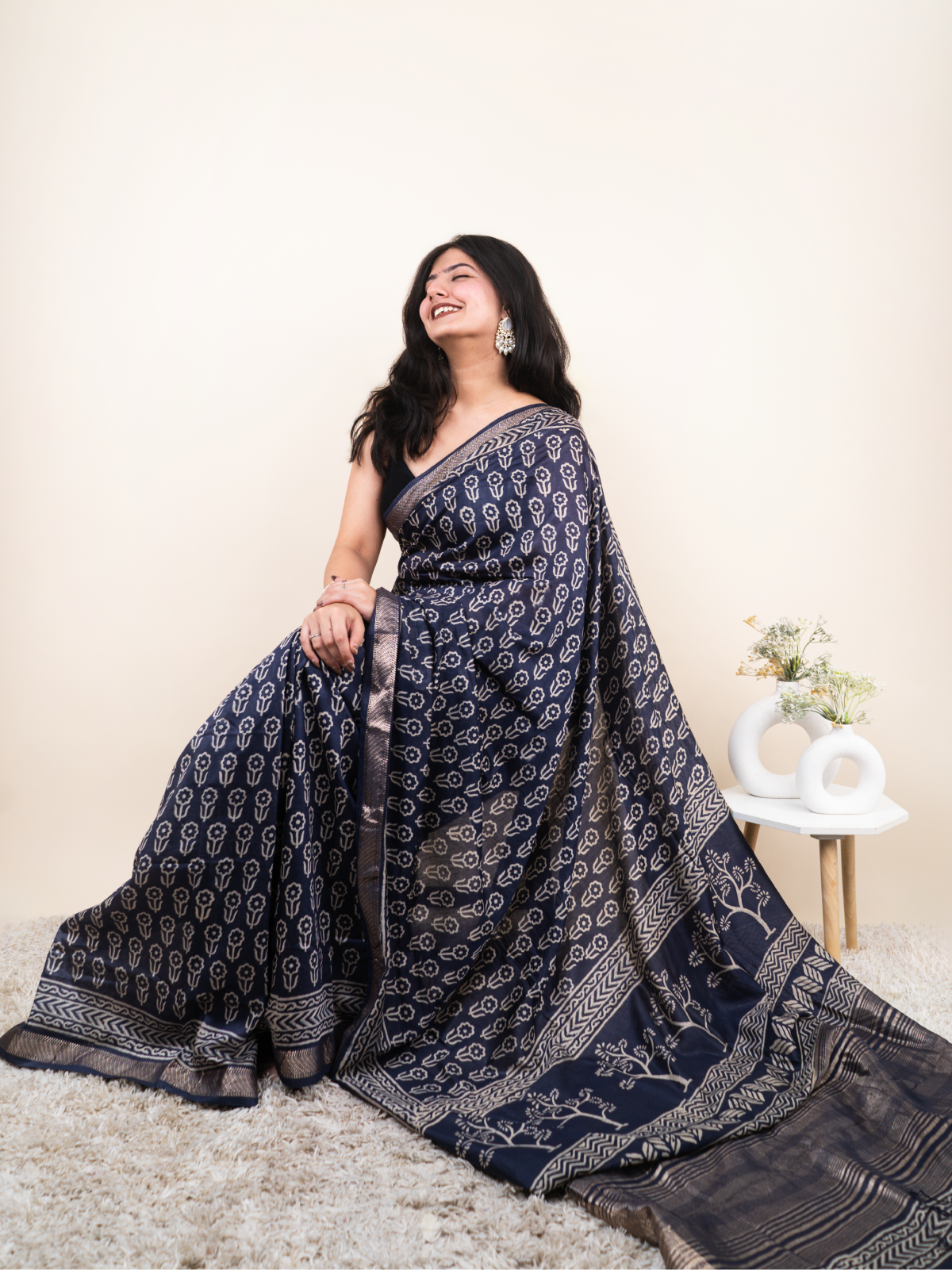 Sea Star Maheshwari cotton Silk Saree