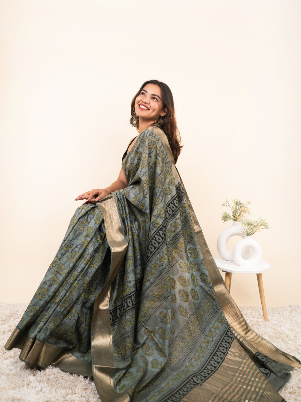 Silent Glow Maheshwari Cotton Silk Saree