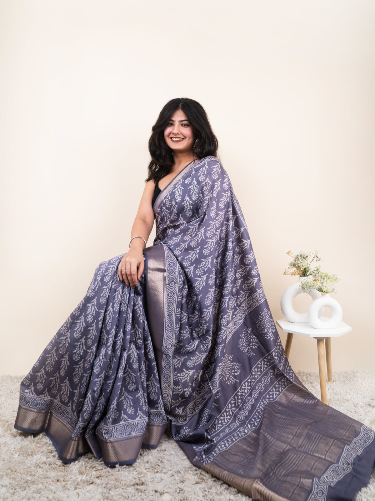 Narmada Tales Maheshwari Cotton Silk Saree