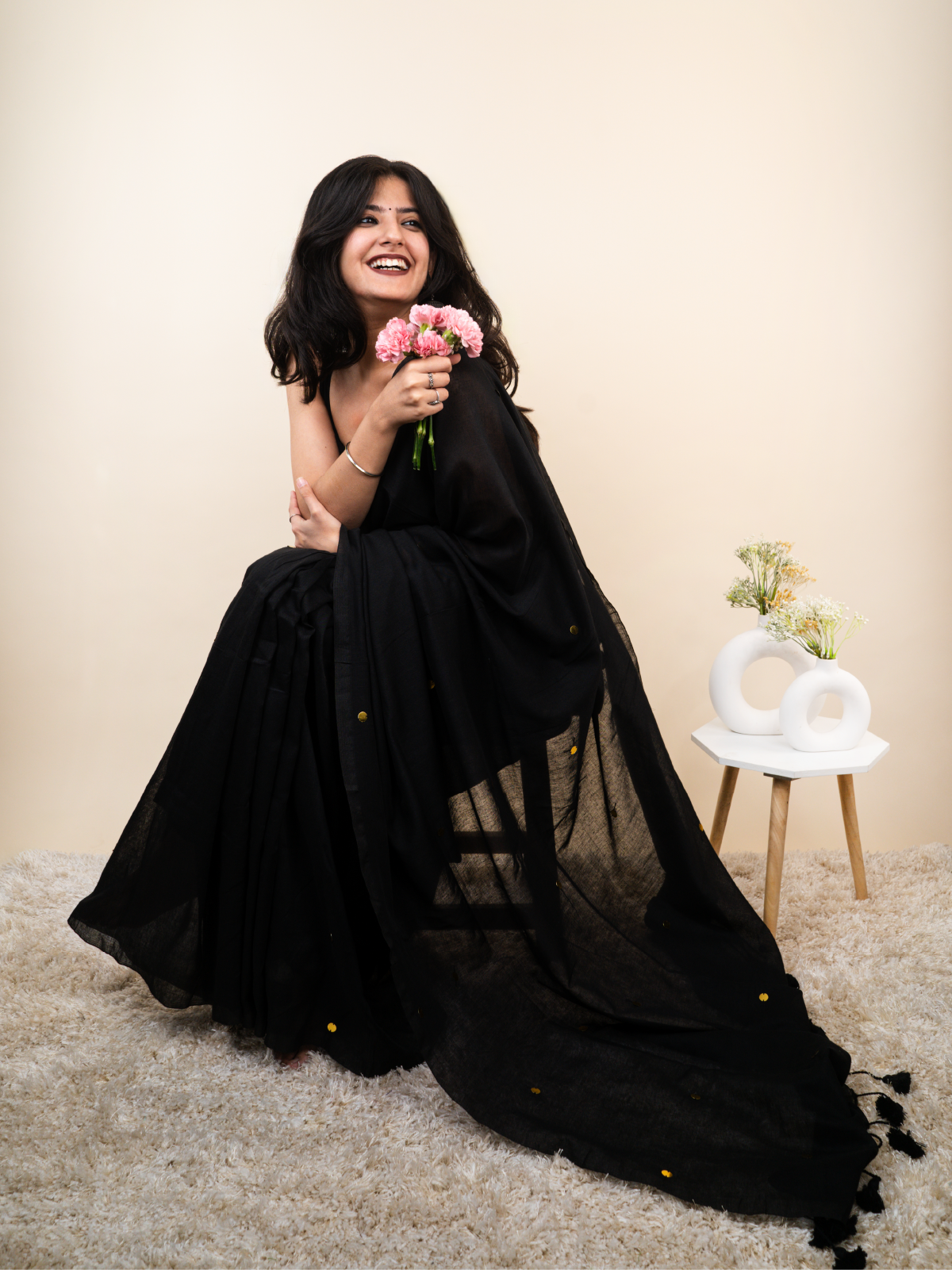 Midnight Cotton Saree