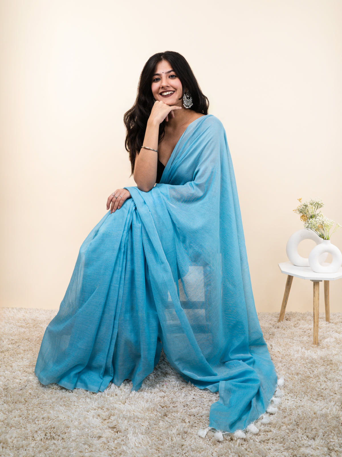 Aquamarine Cotton Saree