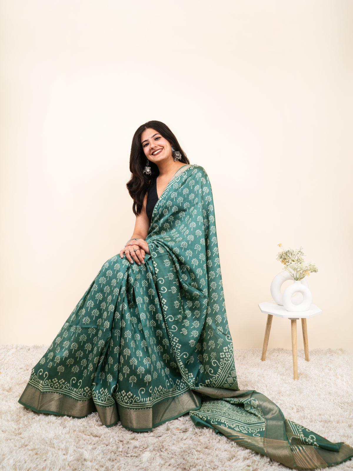 Chakor Maheshwari Cotton Silk Saree