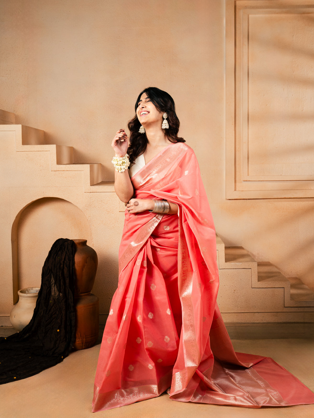 Meena Baag Banarasi Cotton Silk Saree