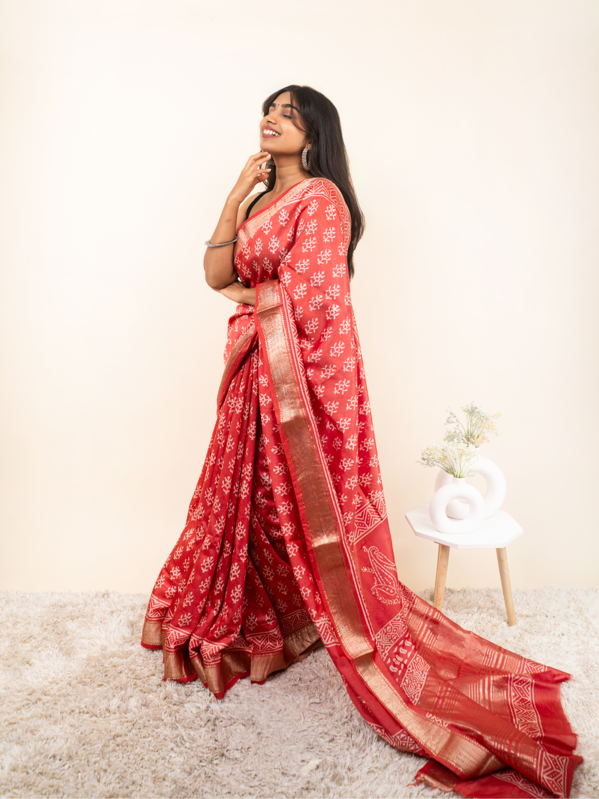 Echoes of Maheshwar Cotton Silk Saree
