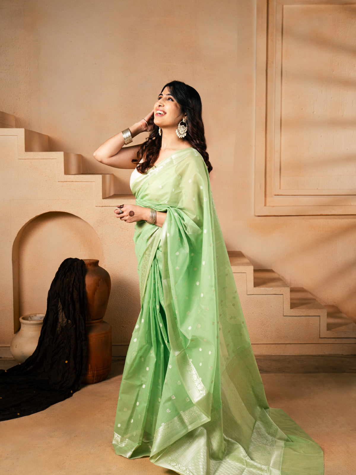 Kanak Rekha Banarasi Cotton Silk Saree