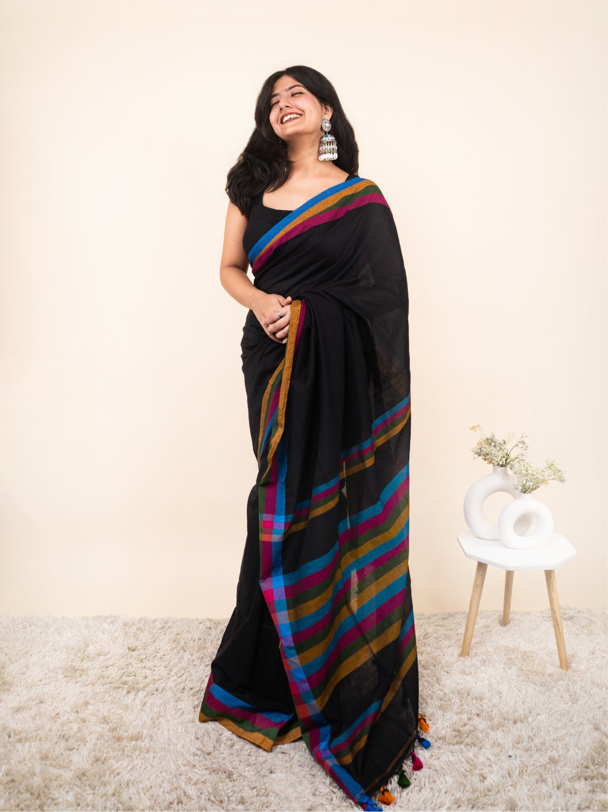 Dark Night Cotton Saree
