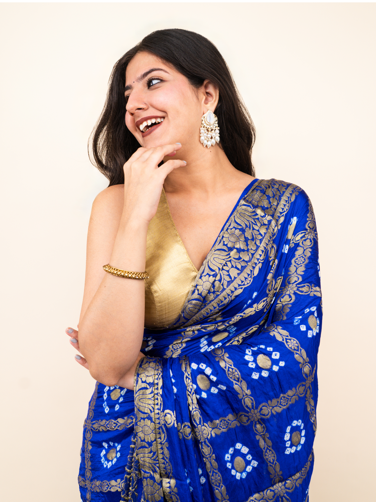 Rangrez Bandhani Cotton Silk Saree