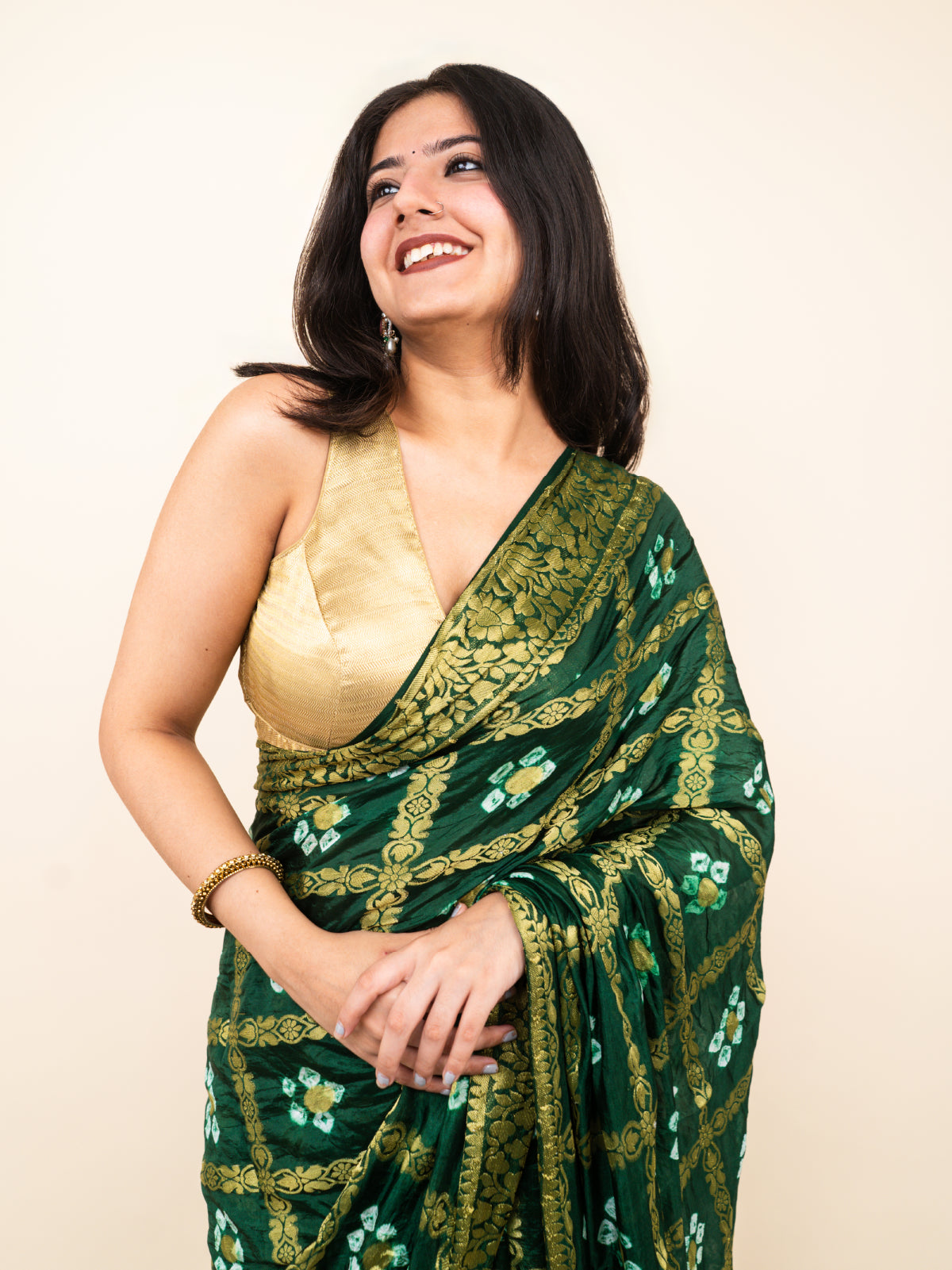 Sanchari Bandhani Cotton Silk Saree