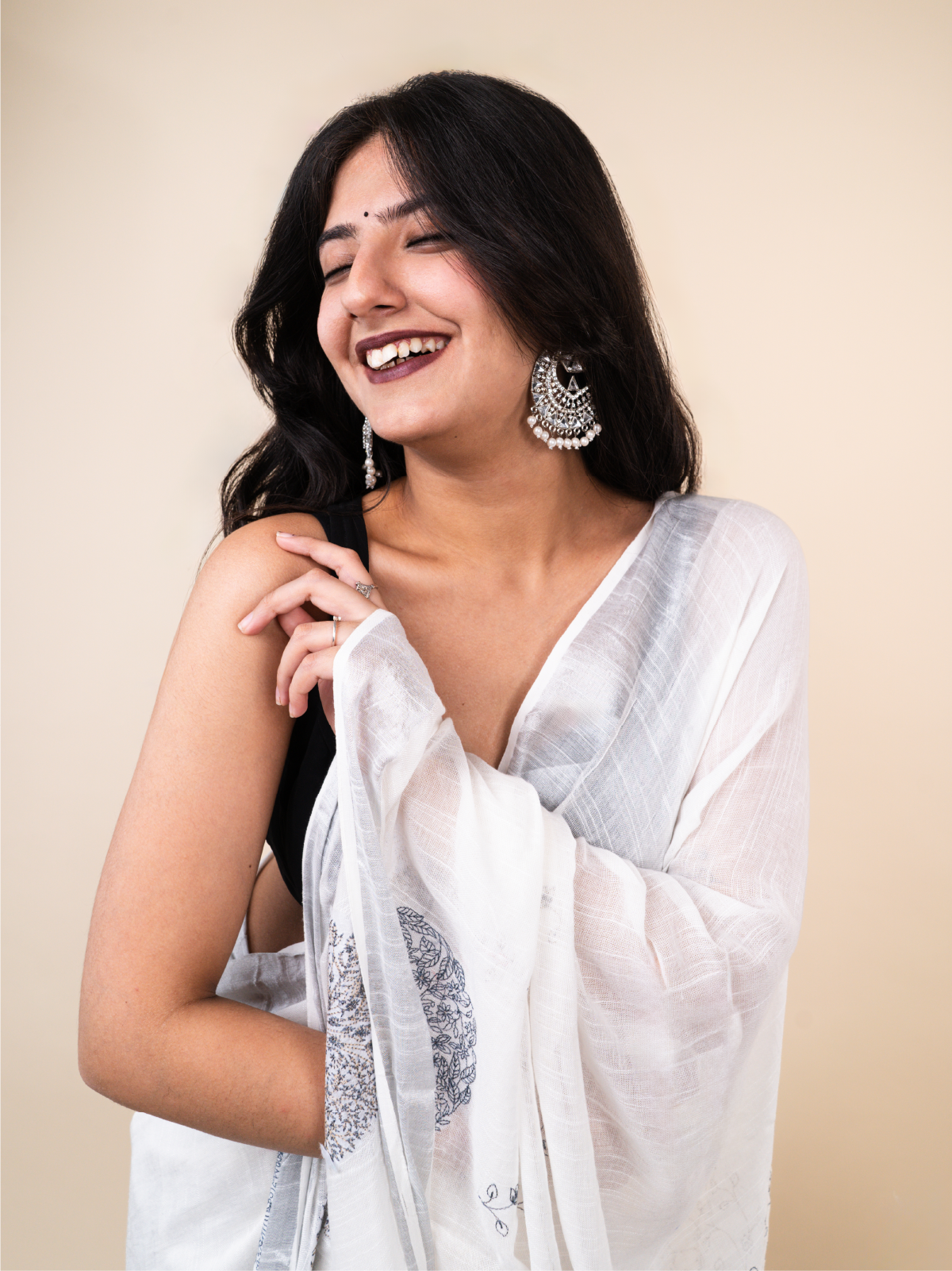 Chandani Blue Zari Saree