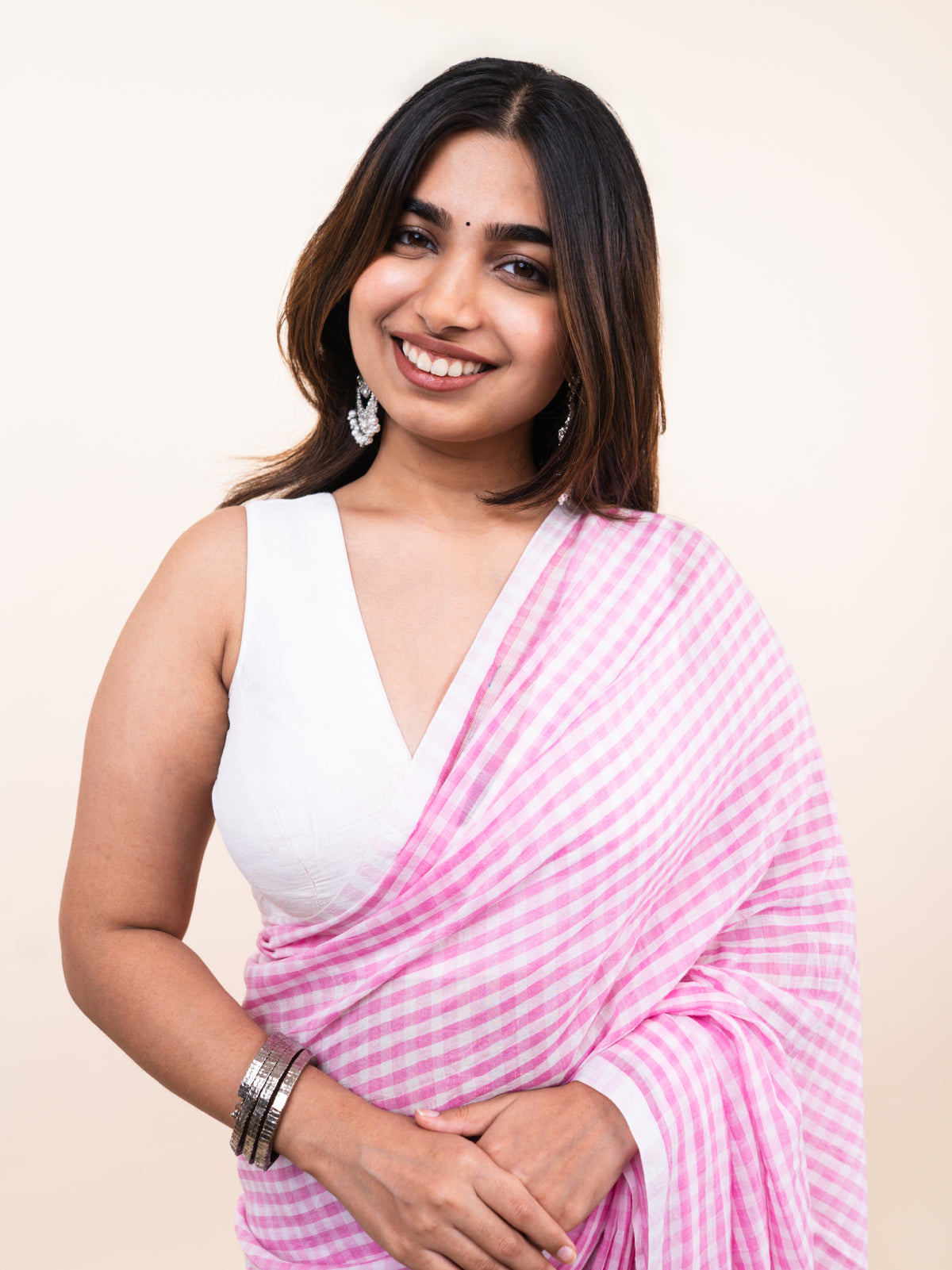 Isha Checks Mulmul Saree