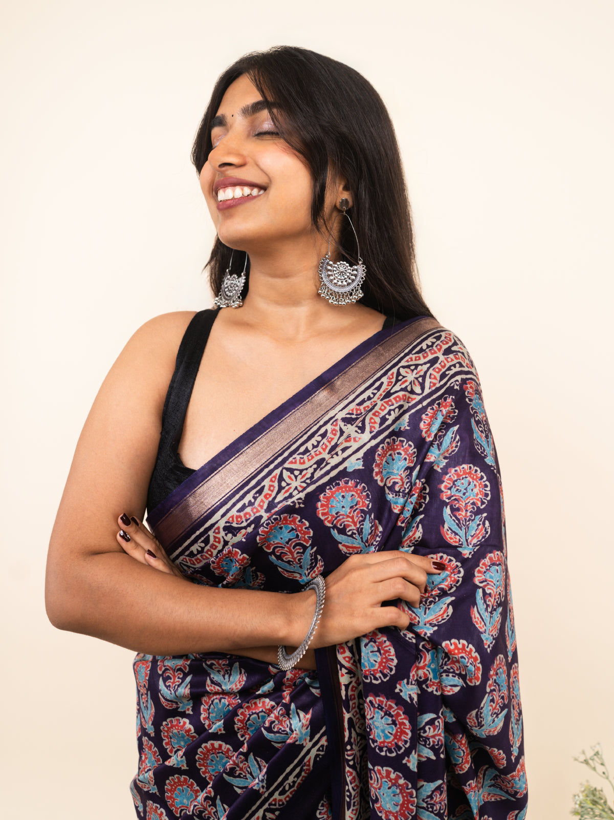 Golden Petals Modal Silk Saree