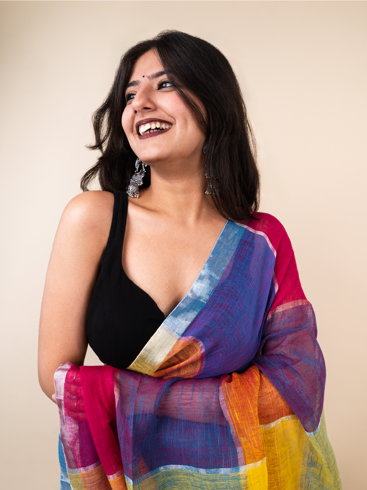 Sunset Linen Saree