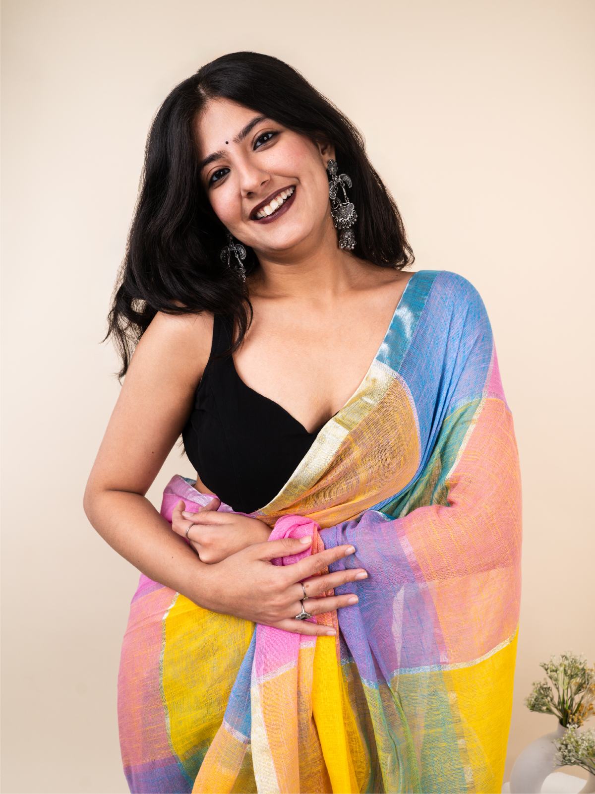 Hawa Si Halki Linen Saree